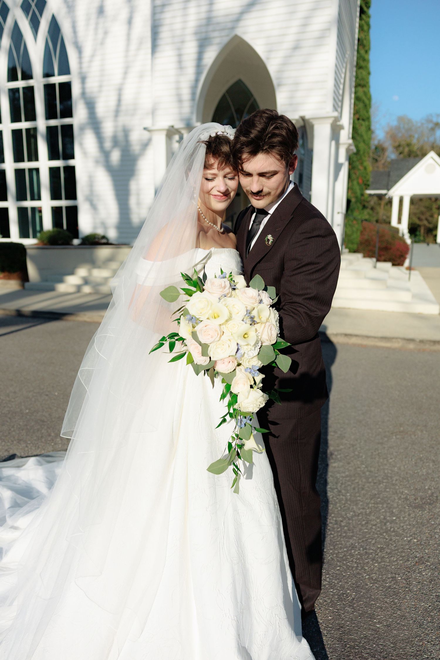 Wedding Couple Photos at Saint Francis at The Point Anglican Church Fairhope, Alabama