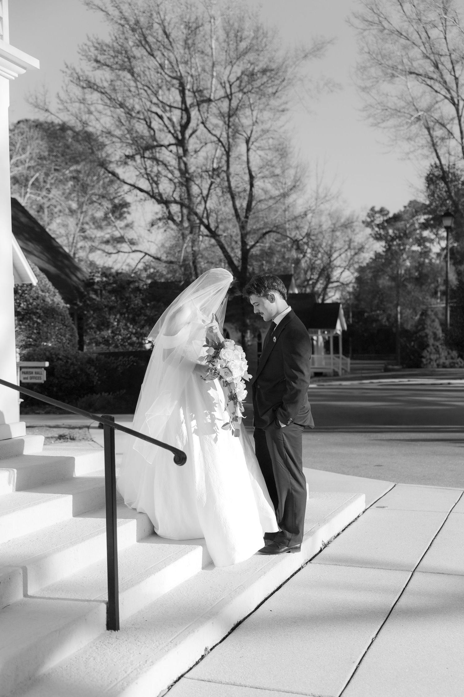 Wedding Couple Photos at Saint Francis at The Point Anglican Church Fairhope, Alabama