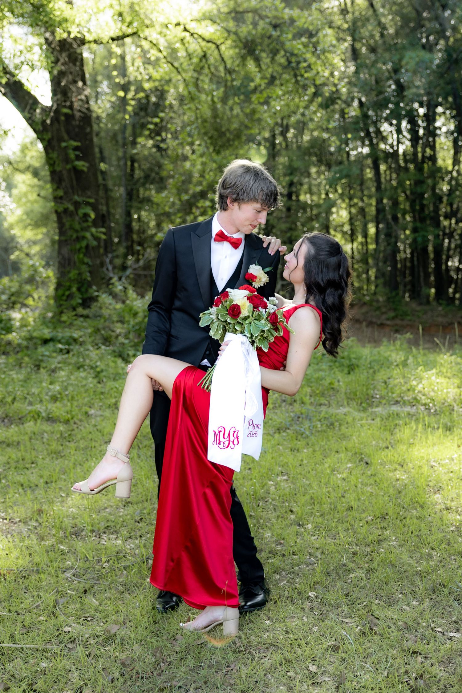 Ridgecrest Christian School Senior Couple Prom Photos at Jordan's Activity Barn at Kelly Creek Midland City, Alabama