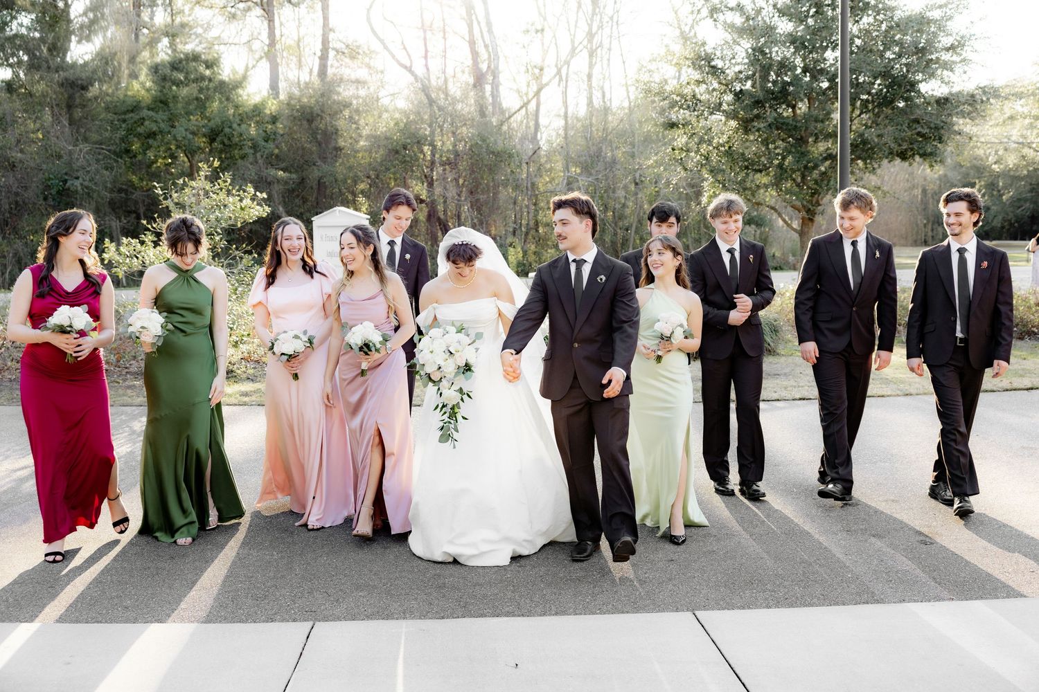 Wedding Party Photos at Saint Francis at The Point Anglican Church Fairhope, Alabama