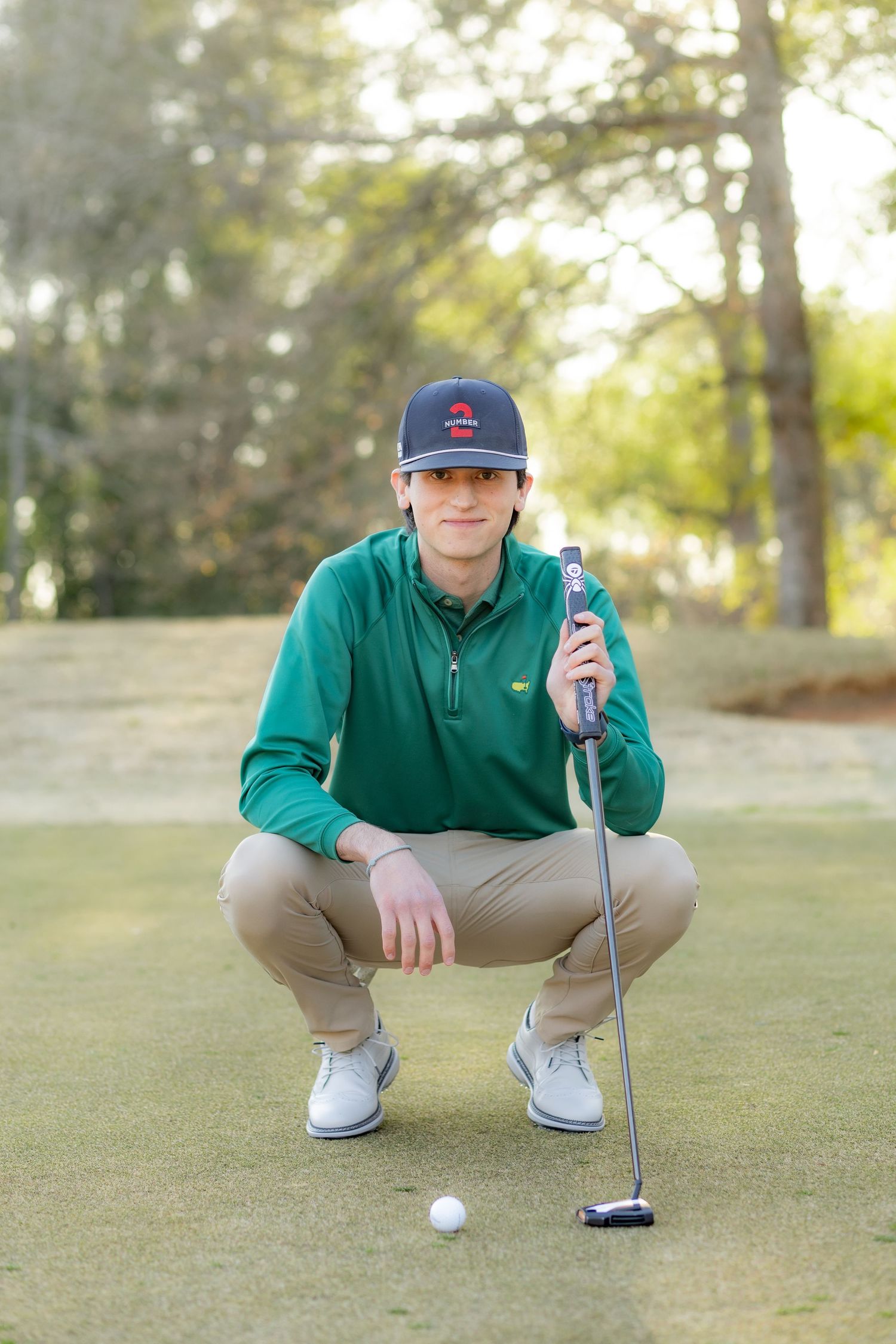 Senior portrait on a golf course in Enterprise, Alabama