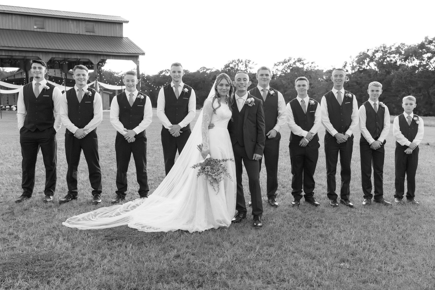 Bridal party wedding portraits at Dalrymple Farms Enterprise, Alabama