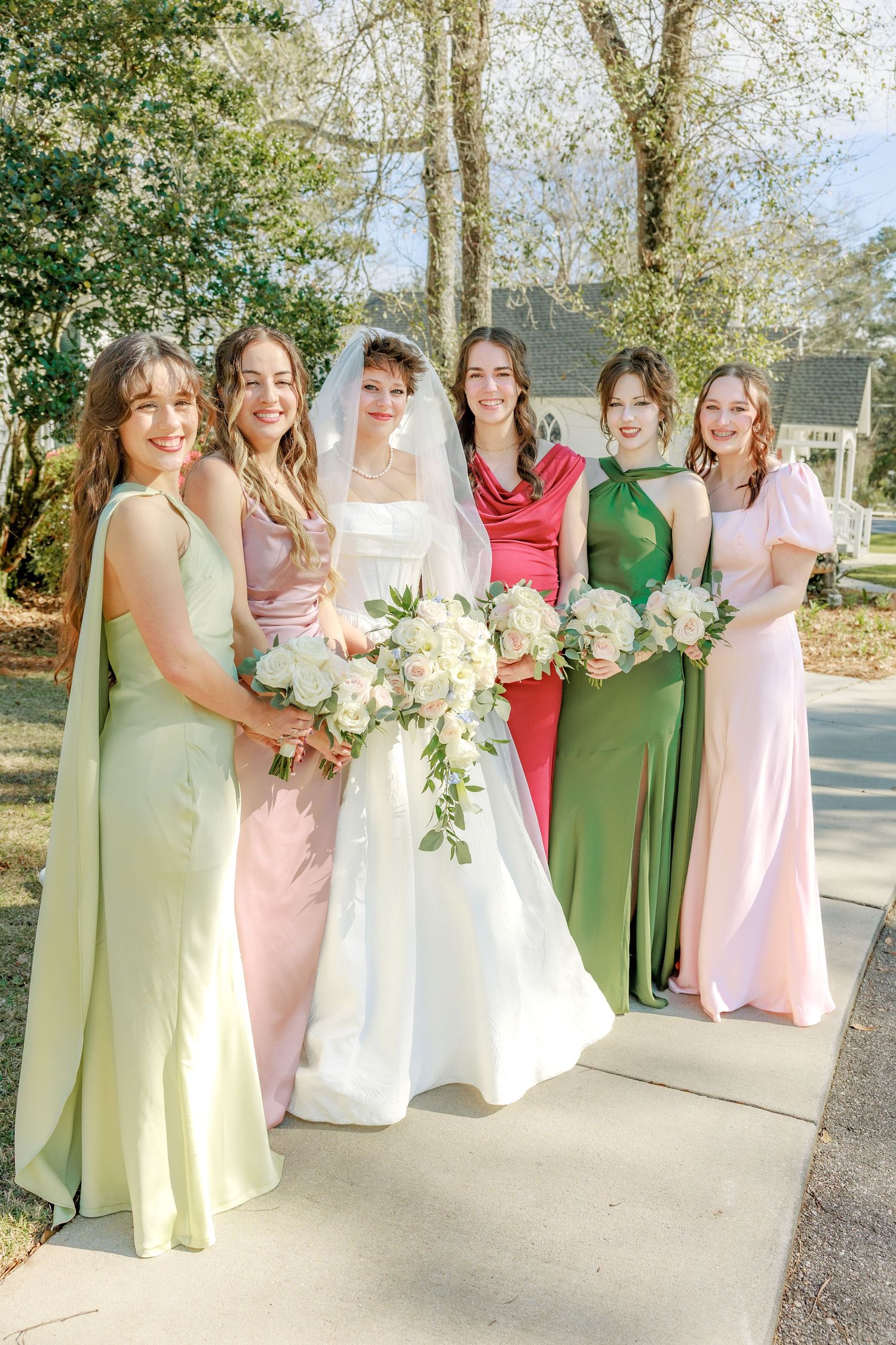 Wedding Party Photos at Saint Francis at The Point Anglican Church Fairhope, Alabama