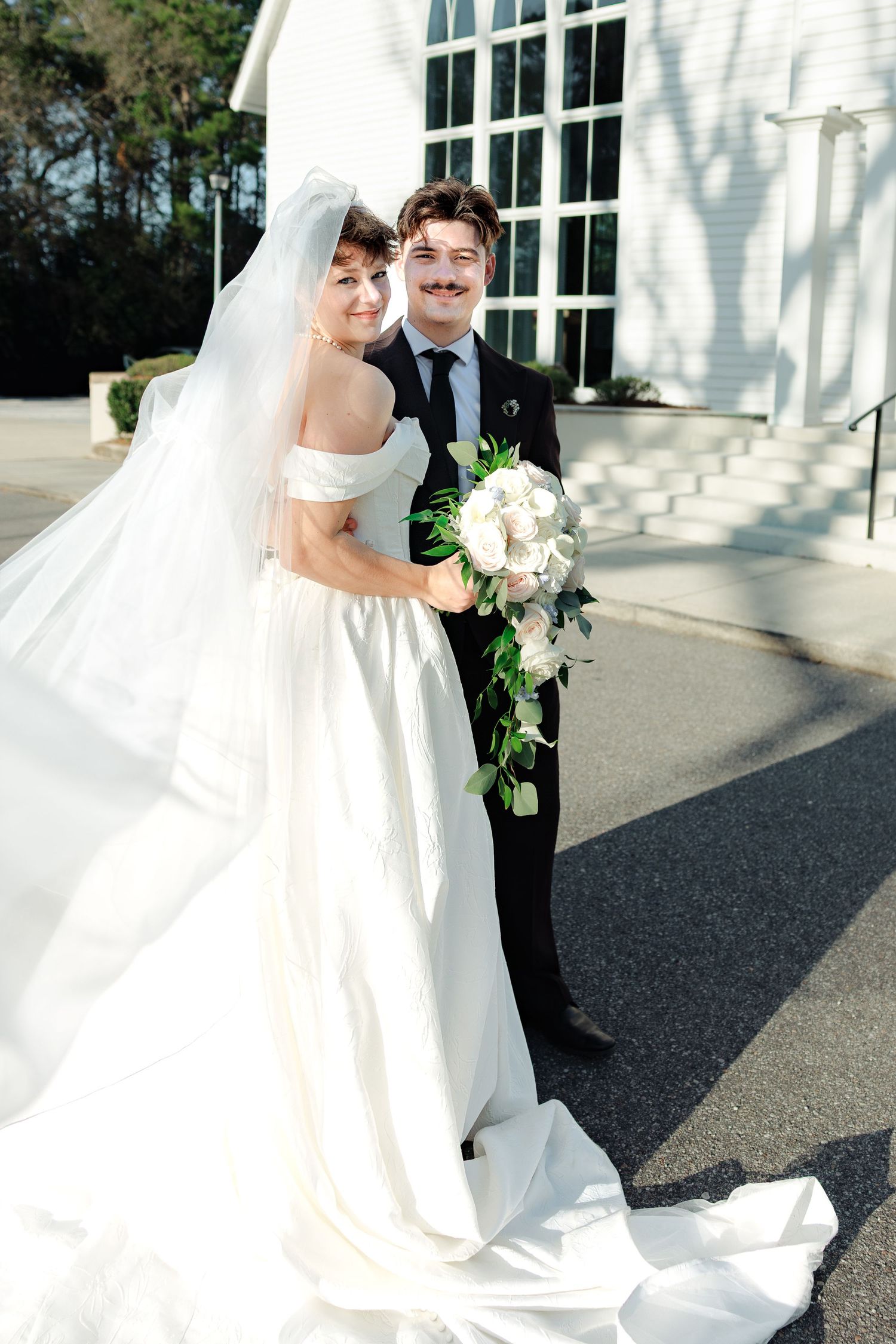 Wedding Couple Photos at Saint Francis at The Point Anglican Church Fairhope, Alabama