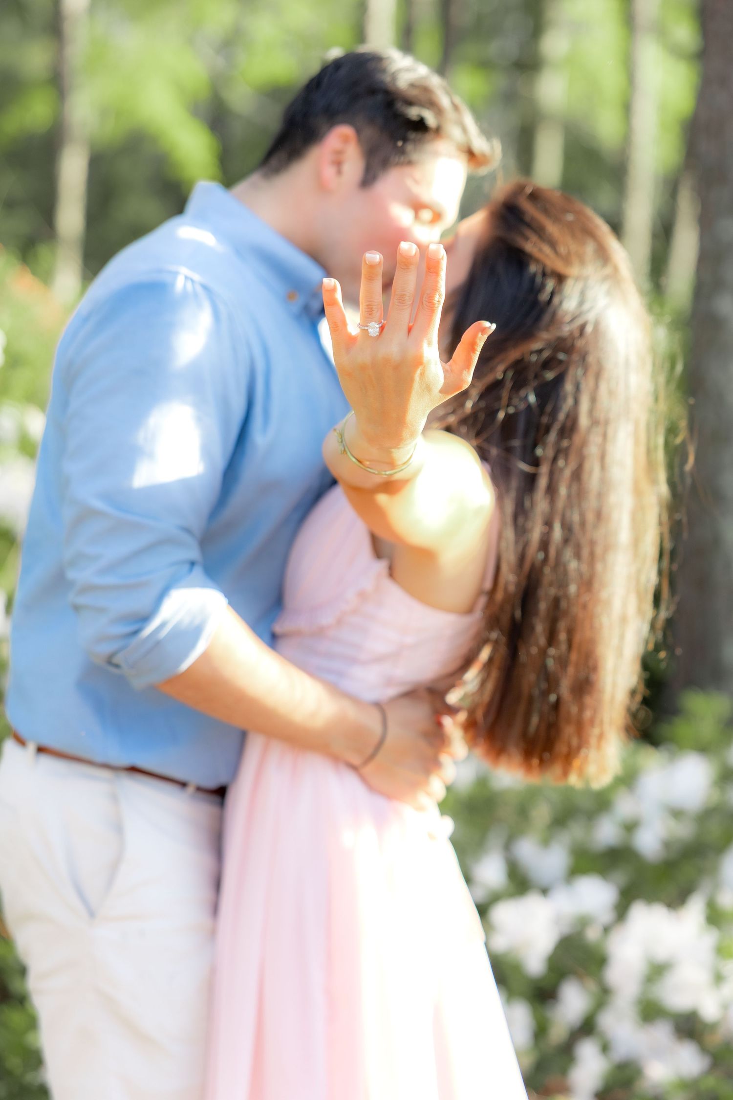 Romantic Spring Couple Photos at Dothan Area Botanical Gardens in Alabama