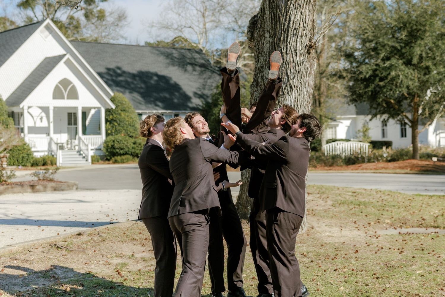 Wedding Party Photos at Saint Francis at The Point Anglican Church Fairhope, Alabama