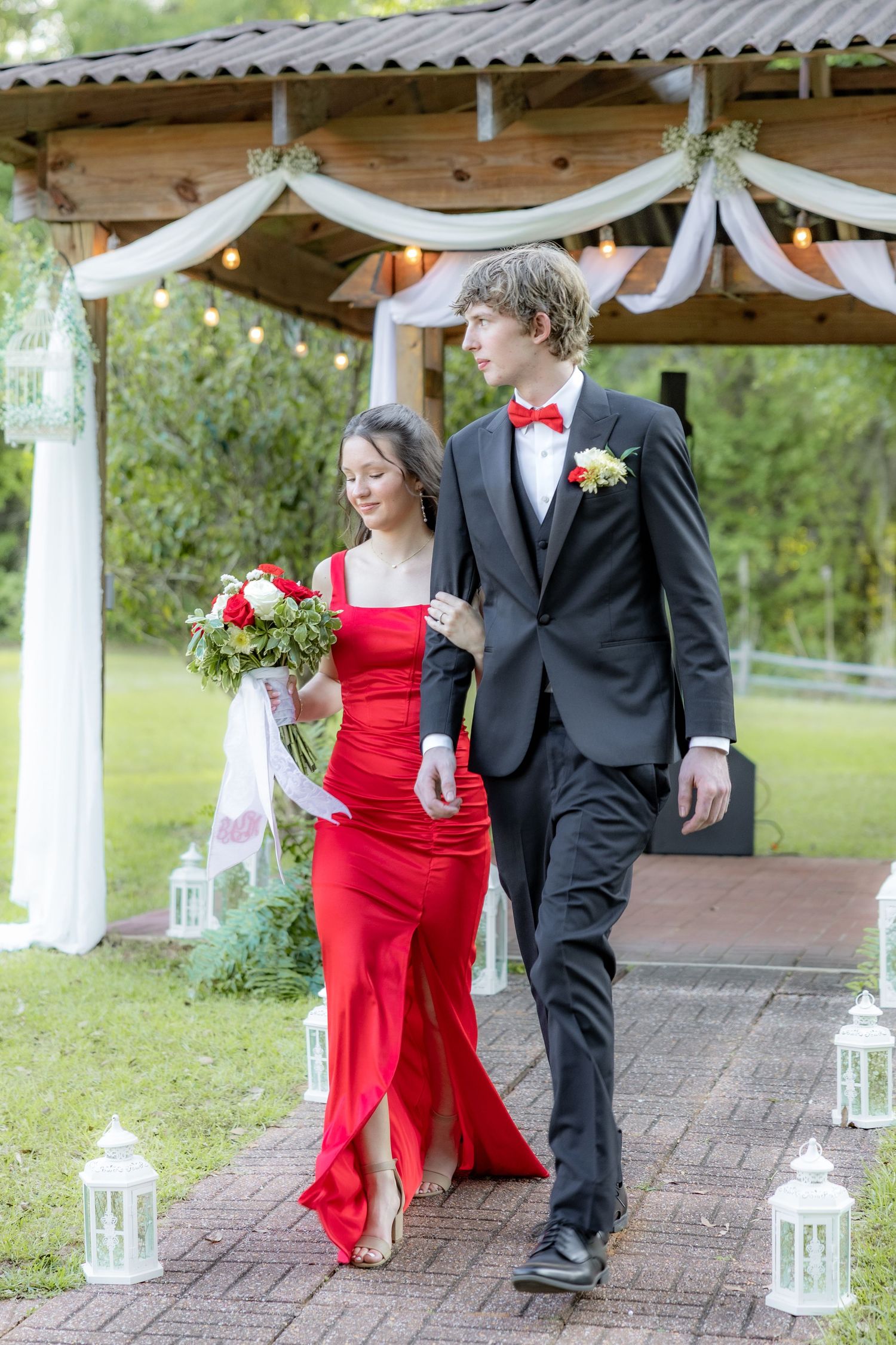Ridgecrest Christian School Senior Couple Prom Photos at Jordan's Activity Barn at Kelly Creek Midland City, Alabama