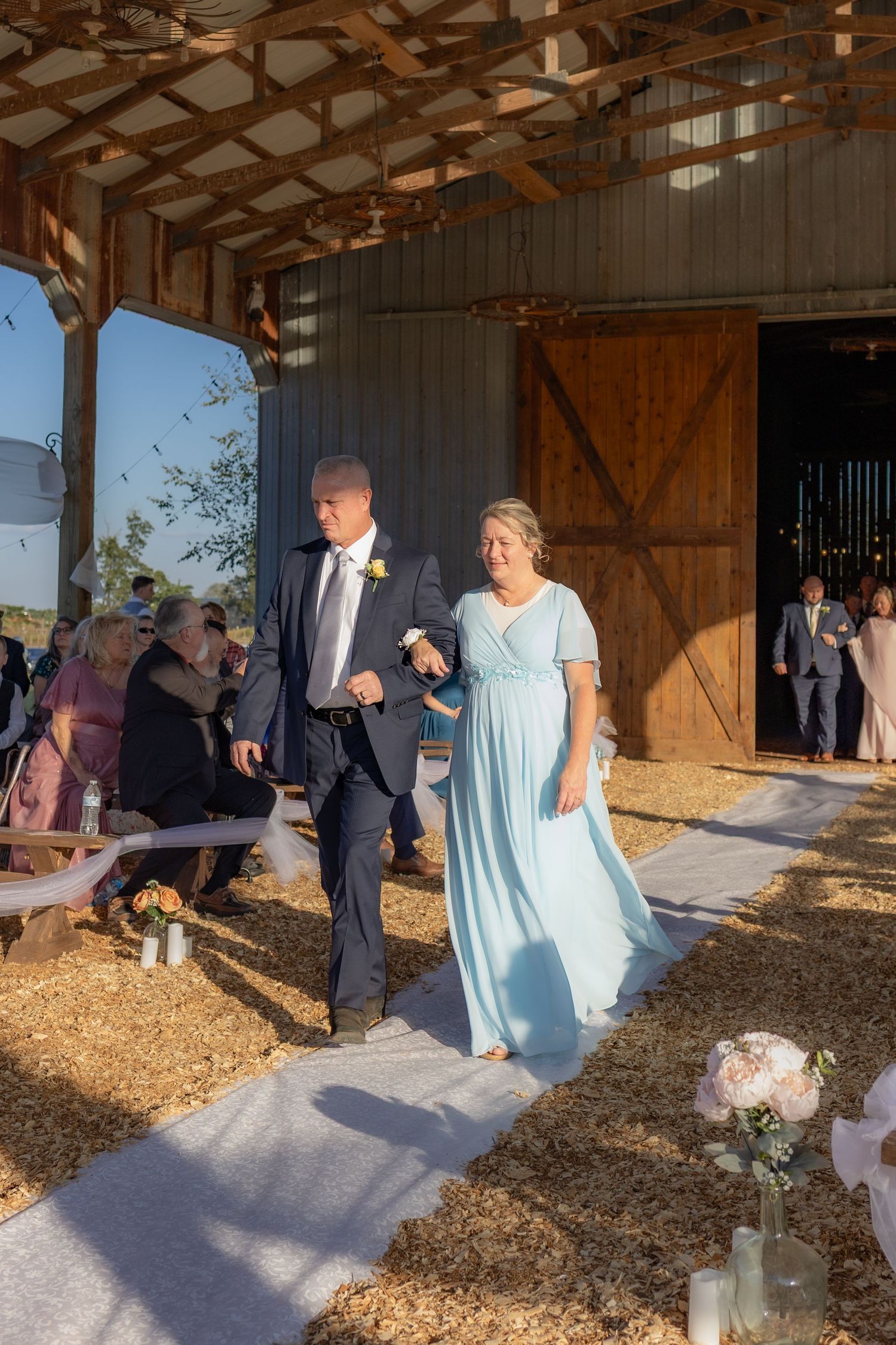 Wedding party walks the aisle at Dalrymple Farms Enterprise, Alabama
