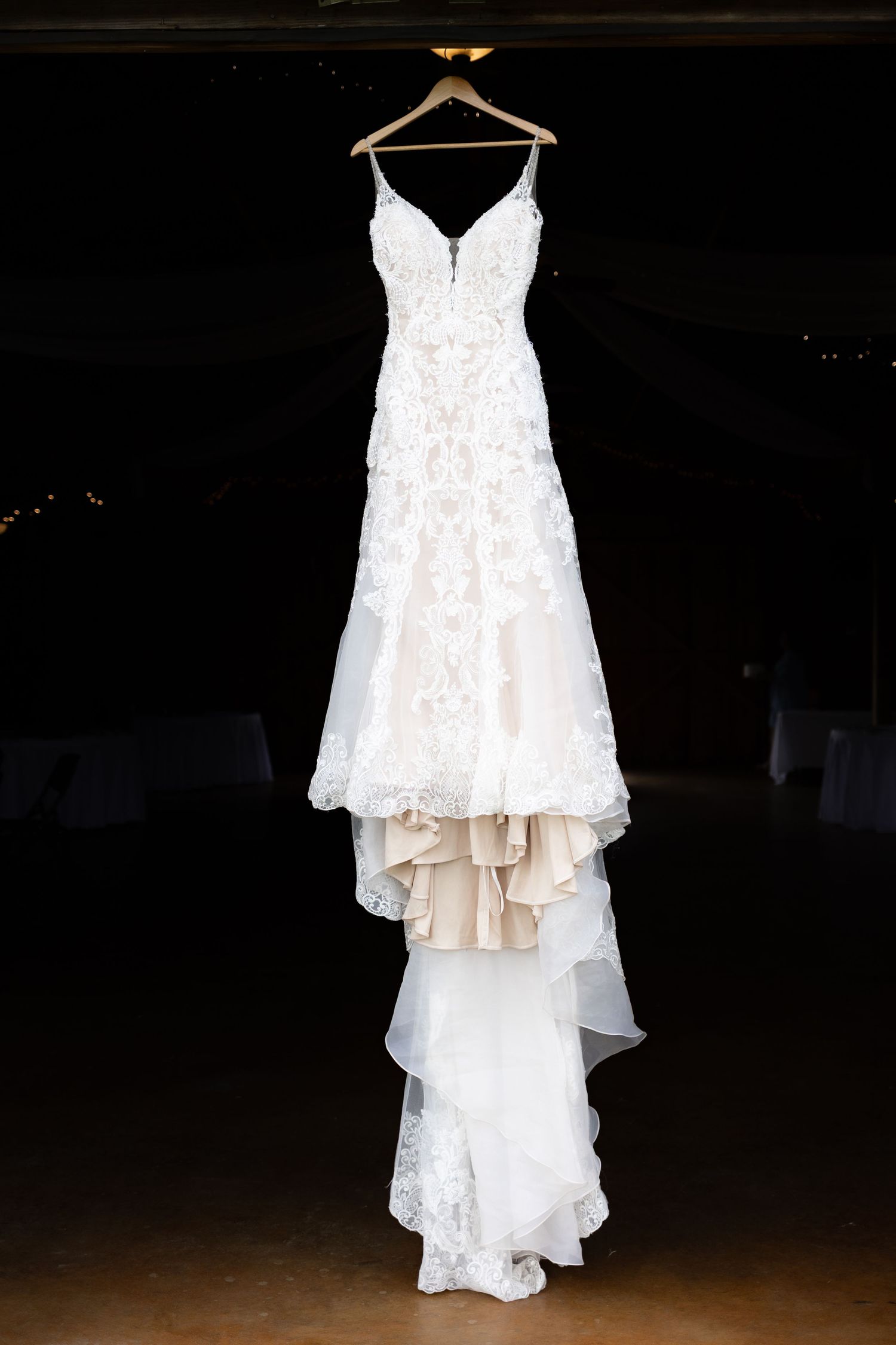 Wedding dress detail photos at a wedding at Hilltop Acres Wicksburg, Alabama