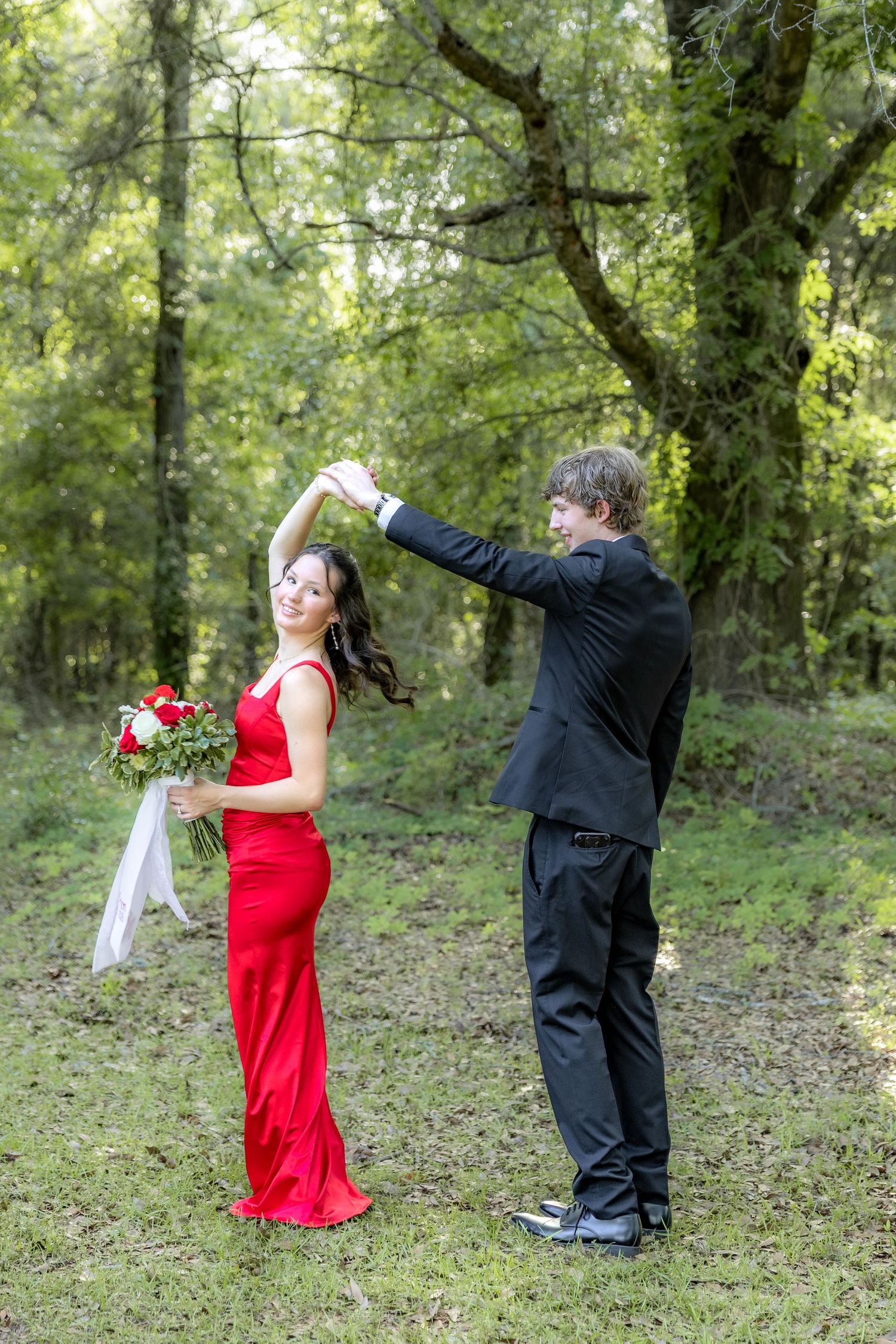 Ridgecrest Christian School Senior Couple Prom Photos at Jordan's Activity Barn at Kelly Creek Midland City, Alabama