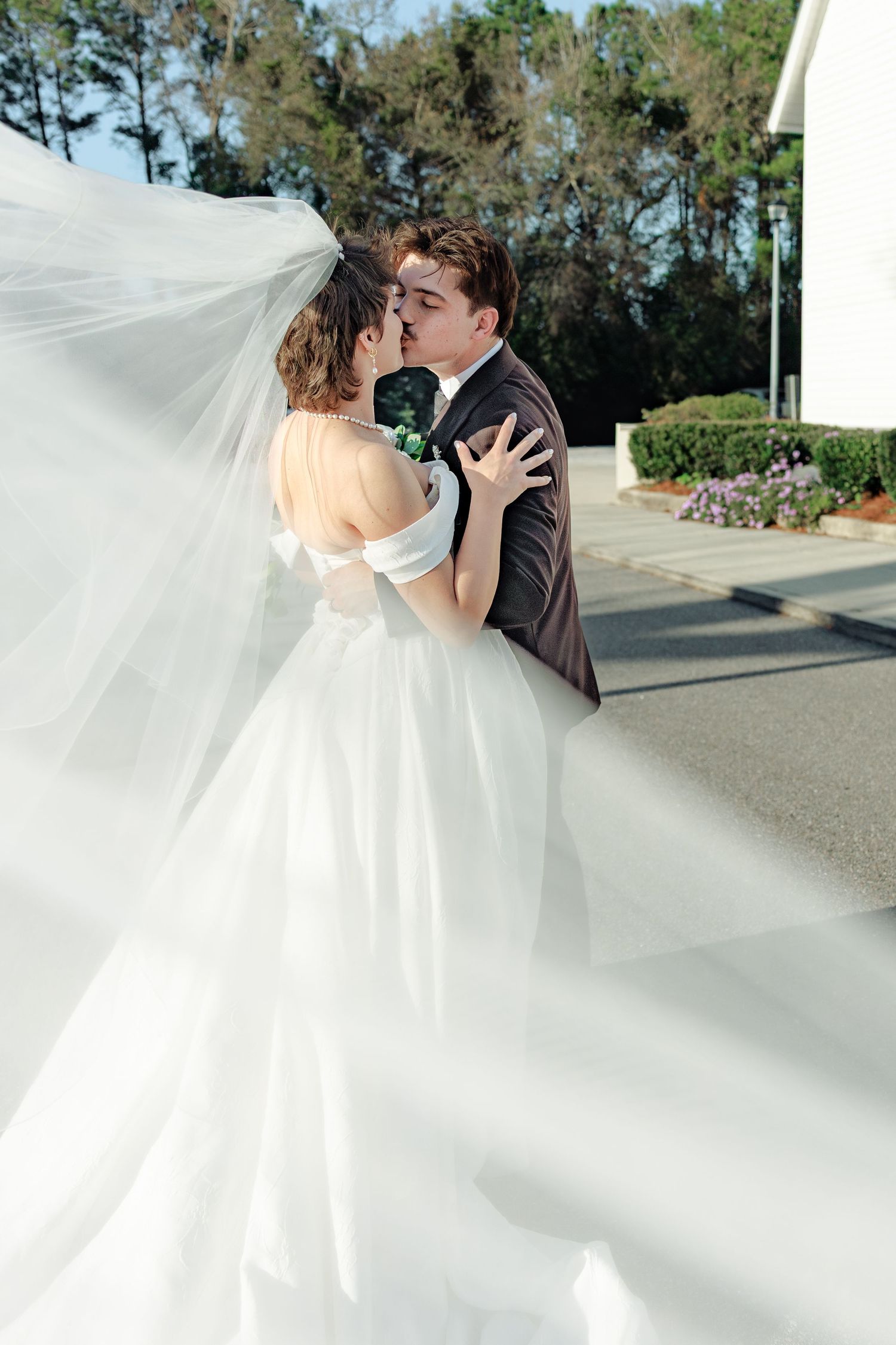 Wedding Couple Photos at Saint Francis at The Point Anglican Church Fairhope, Alabama