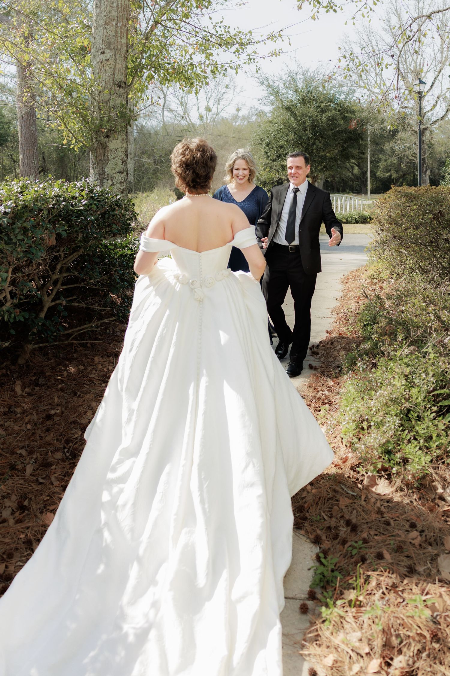 Wedding Parents First Look at Saint Francis at The Point Anglican Church Fairhope, Alabama