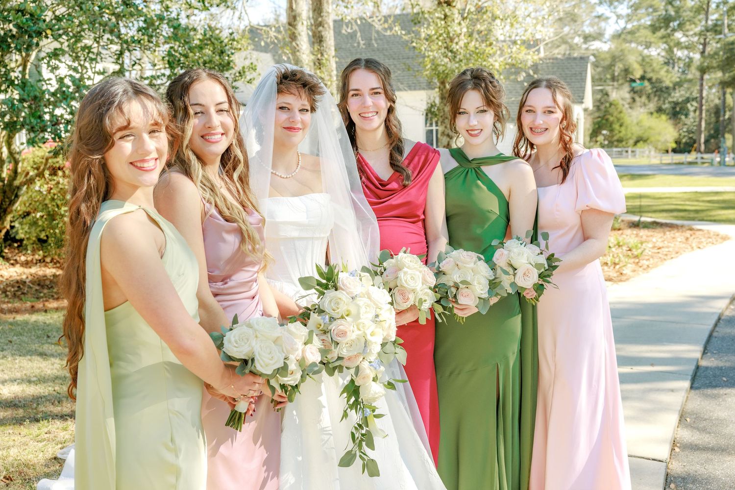 Wedding Party Photos at Saint Francis at The Point Anglican Church Fairhope, Alabama