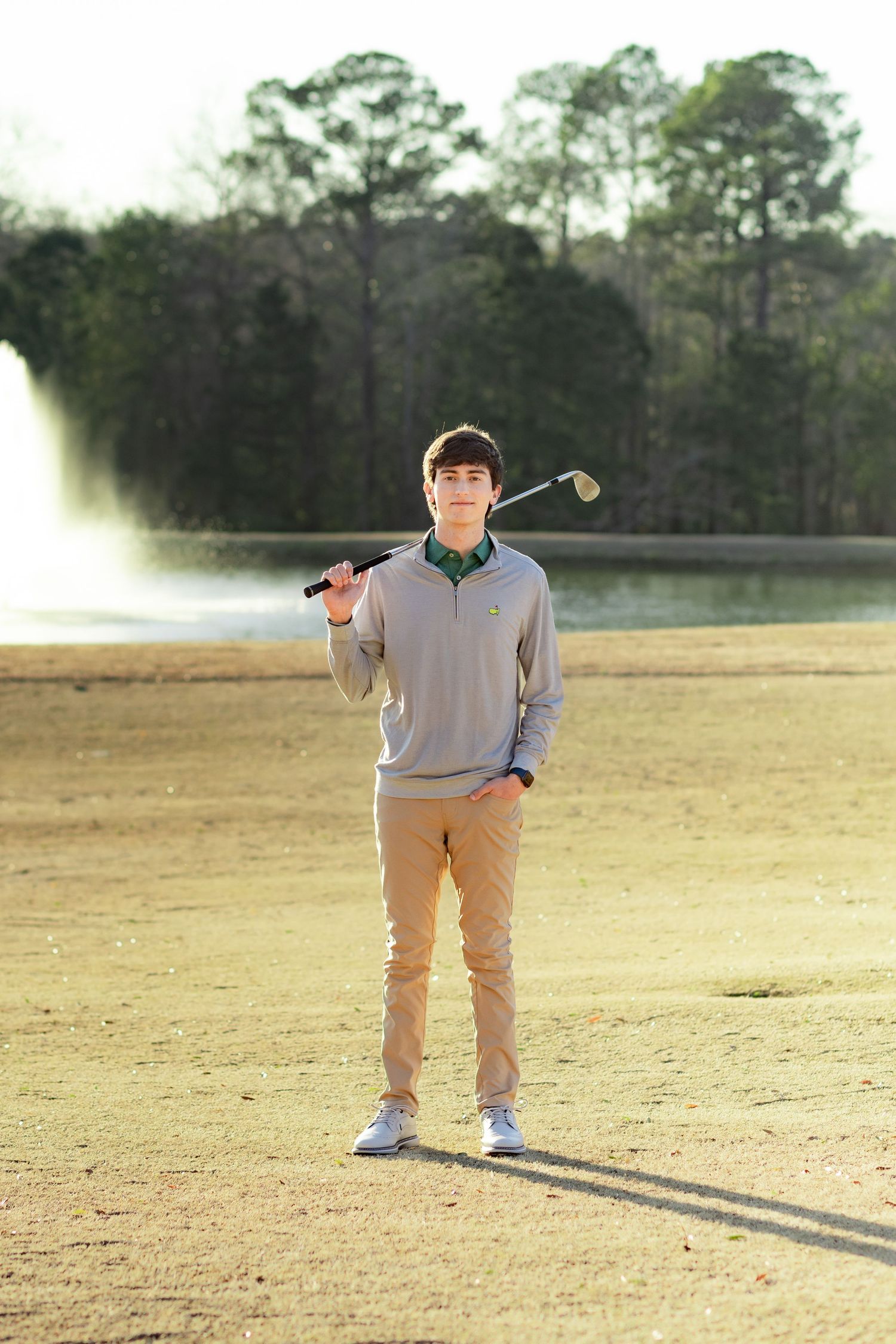 Senior portrait on a golf course in Enterprise, Alabama