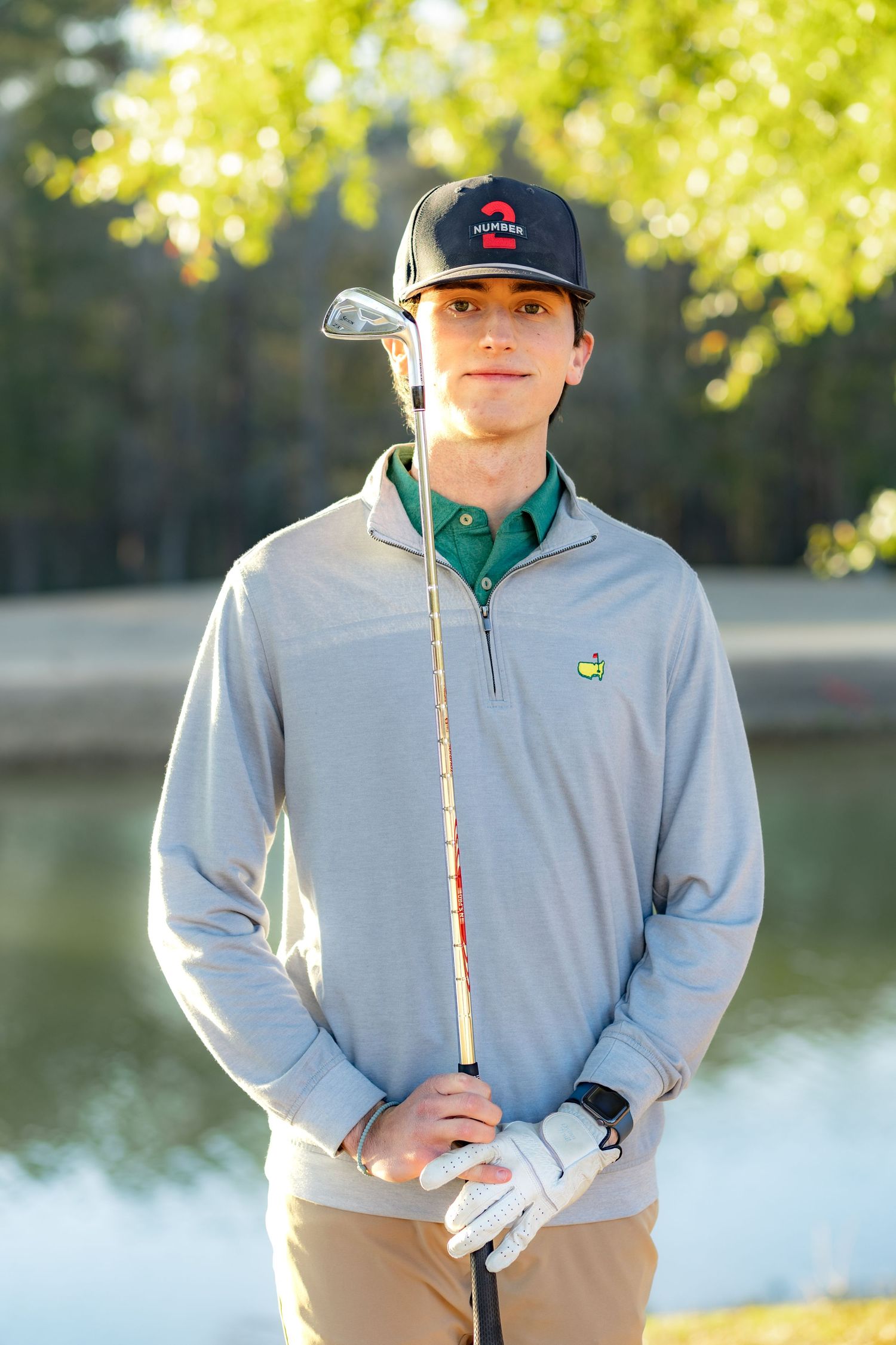 Senior playing golf on a golf course in Enterprise, Alabama