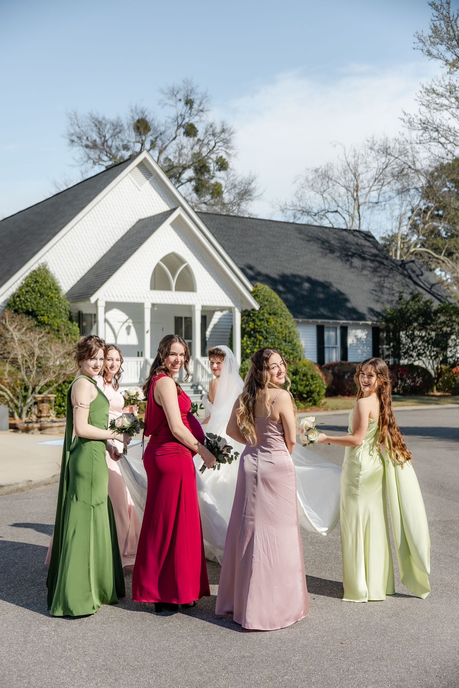 Wedding Party Photos at Saint Francis at The Point Anglican Church Fairhope, Alabama