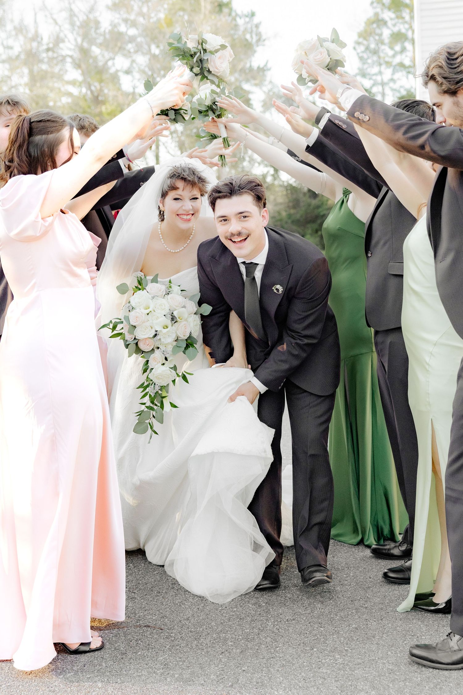 Wedding Party Photos at Saint Francis at The Point Anglican Church Fairhope, Alabama