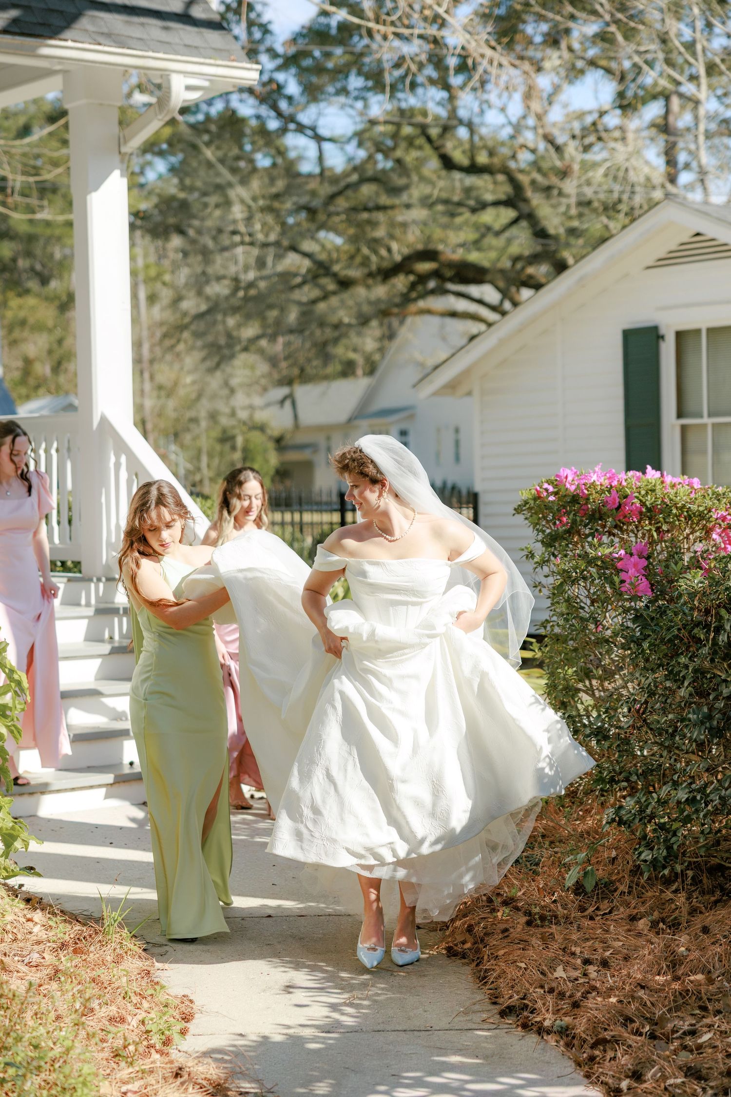 Wedding Bridal Party Photos at Saint Francis at The Point Anglican Church Fairhope, Alabama