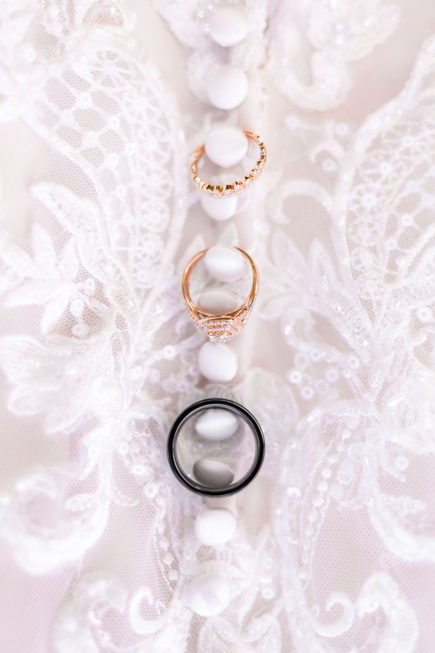 Ring detail photos at a wedding at Hilltop Acres Wicksburg, Alabama