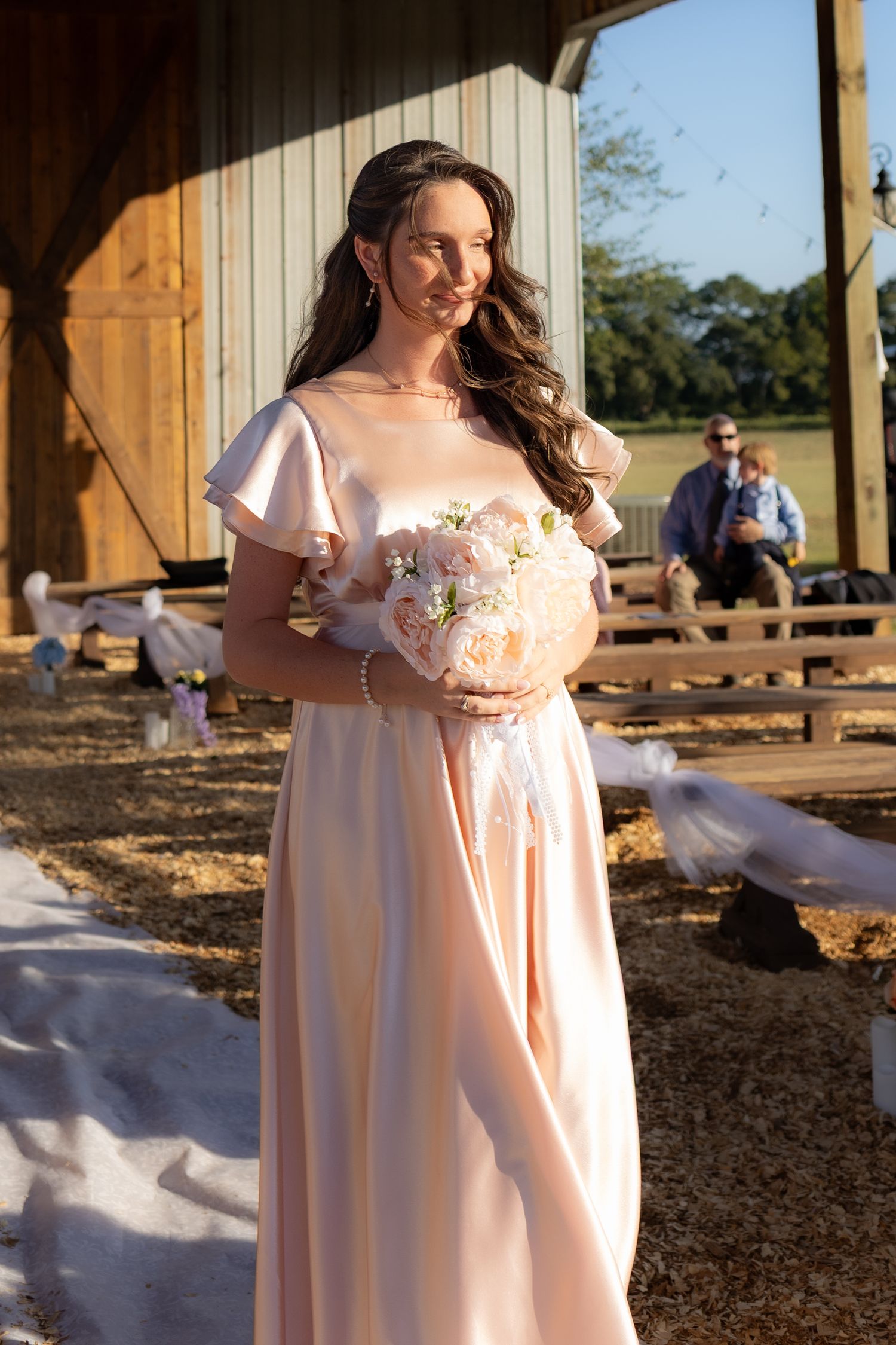 Wedding party walks the aisle at Dalrymple Farms Enterprise, Alabama