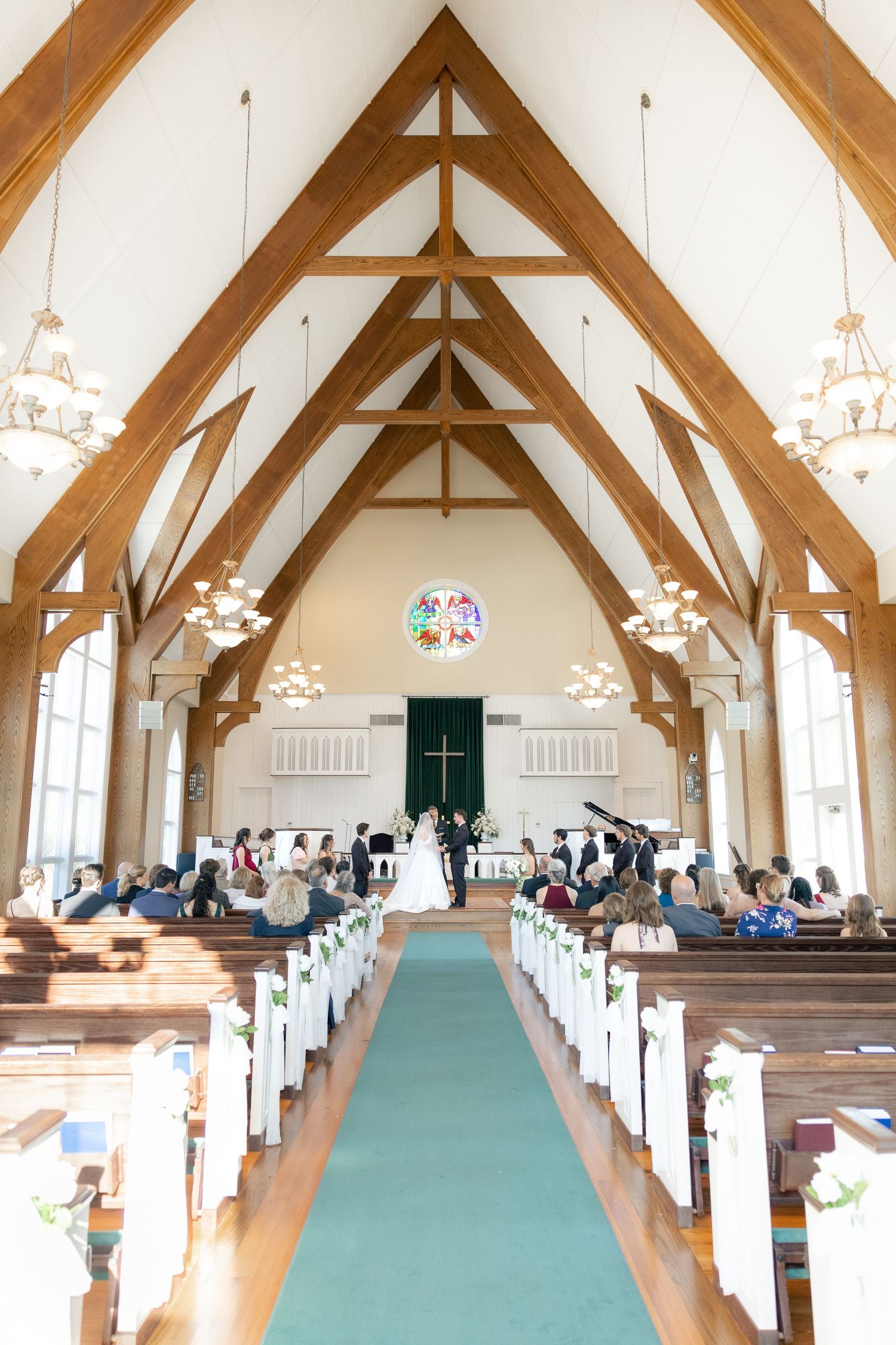 Wedding ceremony at Saint Francis at the Point Anglican Church Fairhope, Alabama
