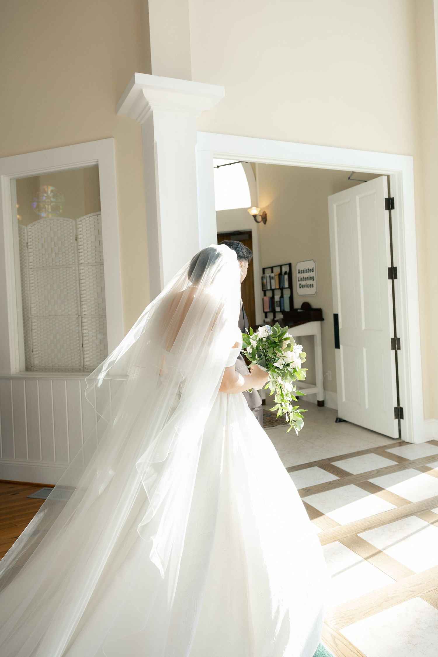 Wedding ceremony at Saint Francis at the Point Anglican Church Fairhope, Alabama