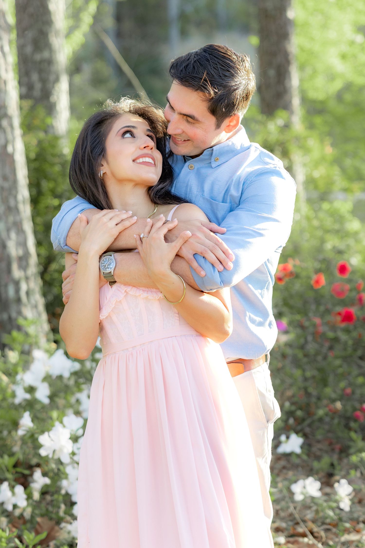Romantic Spring Couple Photos at Dothan Area Botanical Gardens in Alabama