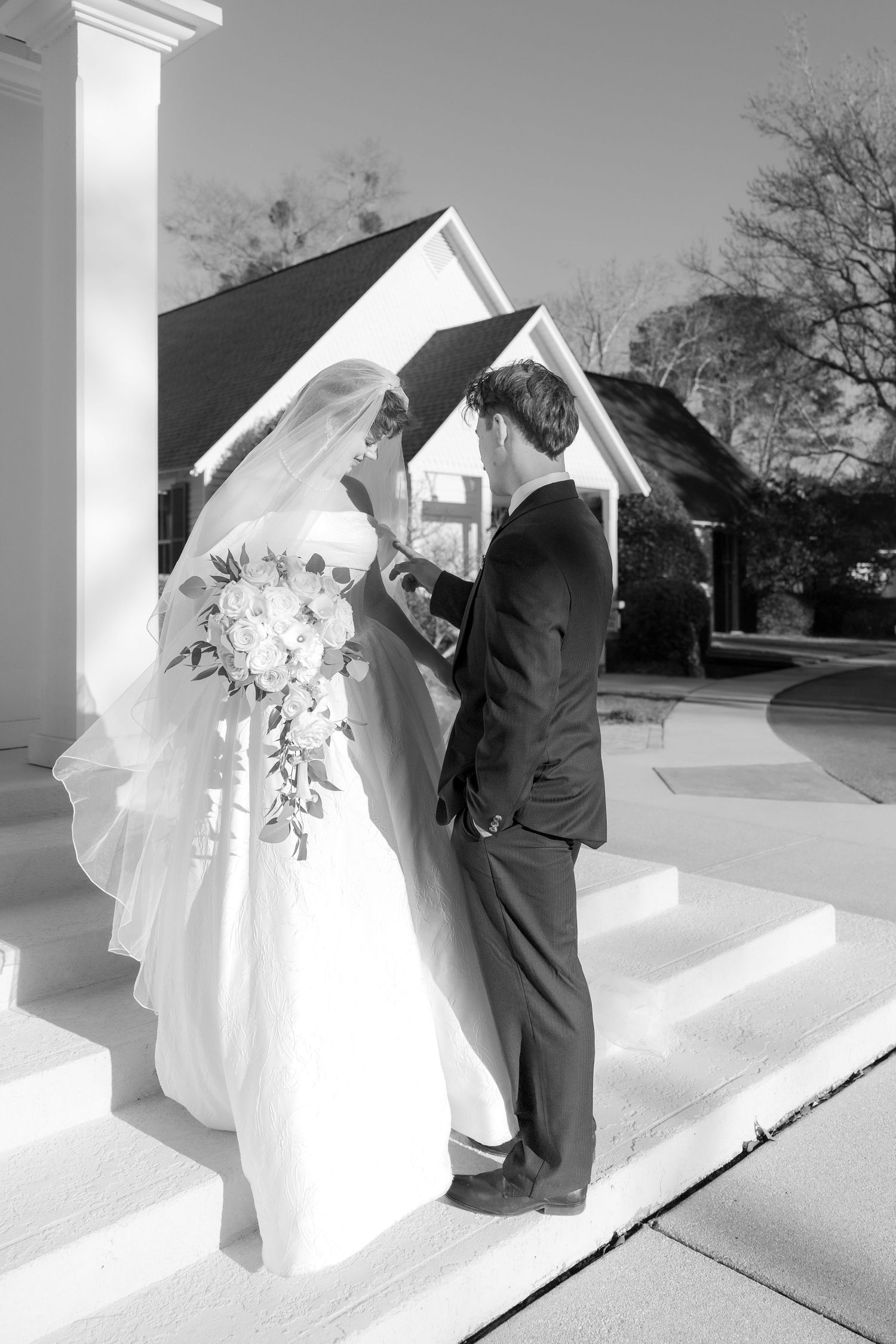 Wedding Couple Photos at Saint Francis at The Point Anglican Church Fairhope, Alabama