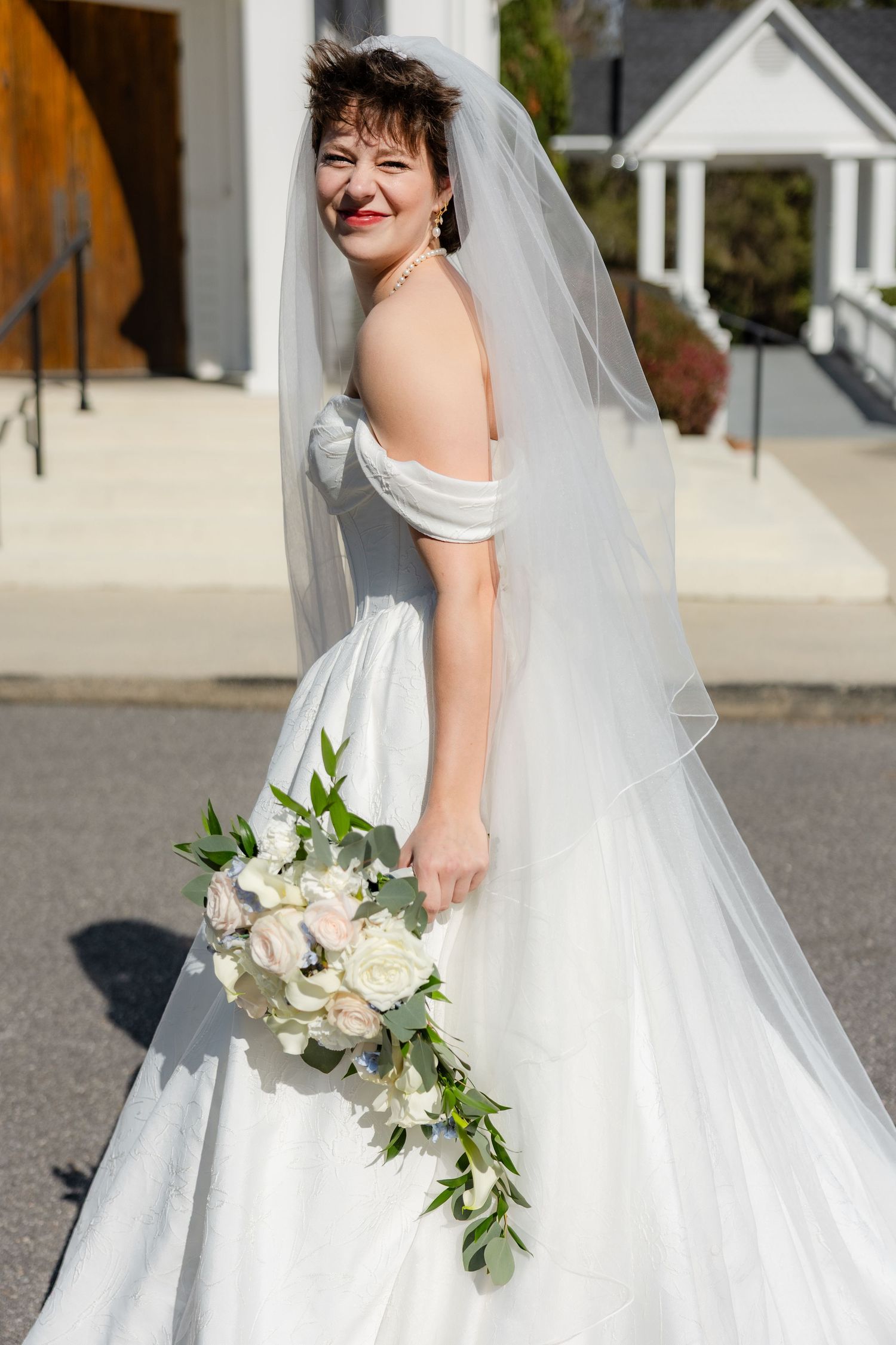 Wedding Bridal Portraits at Saint Francis at The Point Anglican Church Fairhope, Alabama