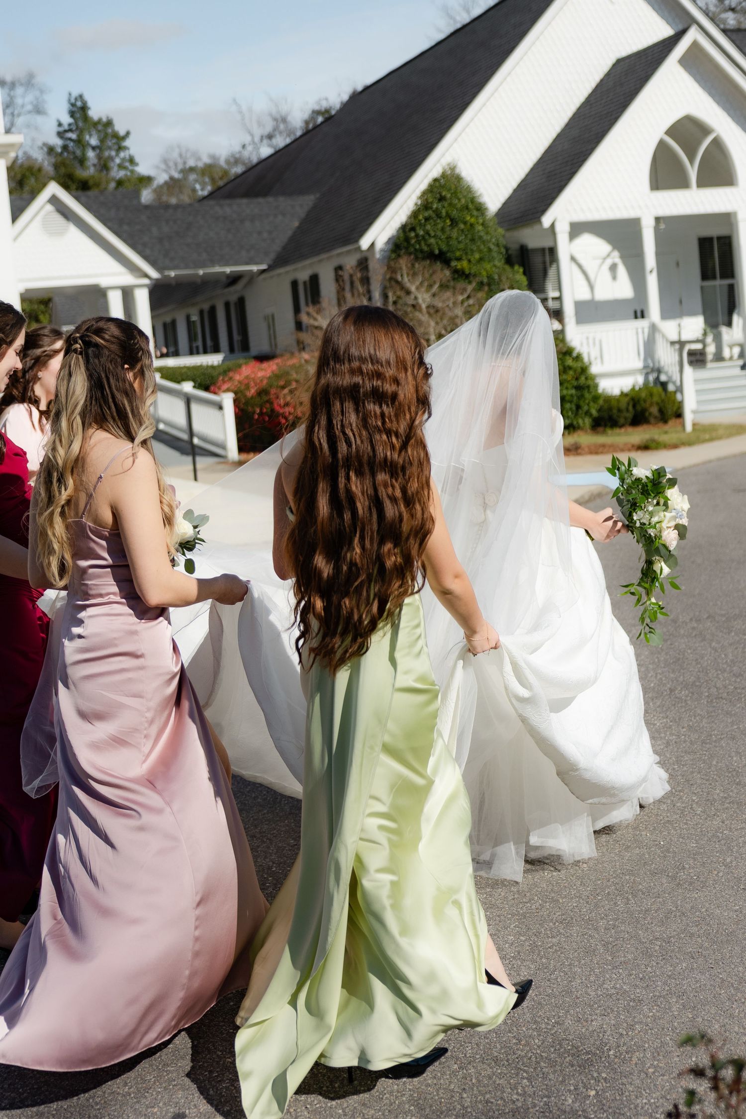 Wedding Party Photos at Saint Francis at The Point Anglican Church Fairhope, Alabama