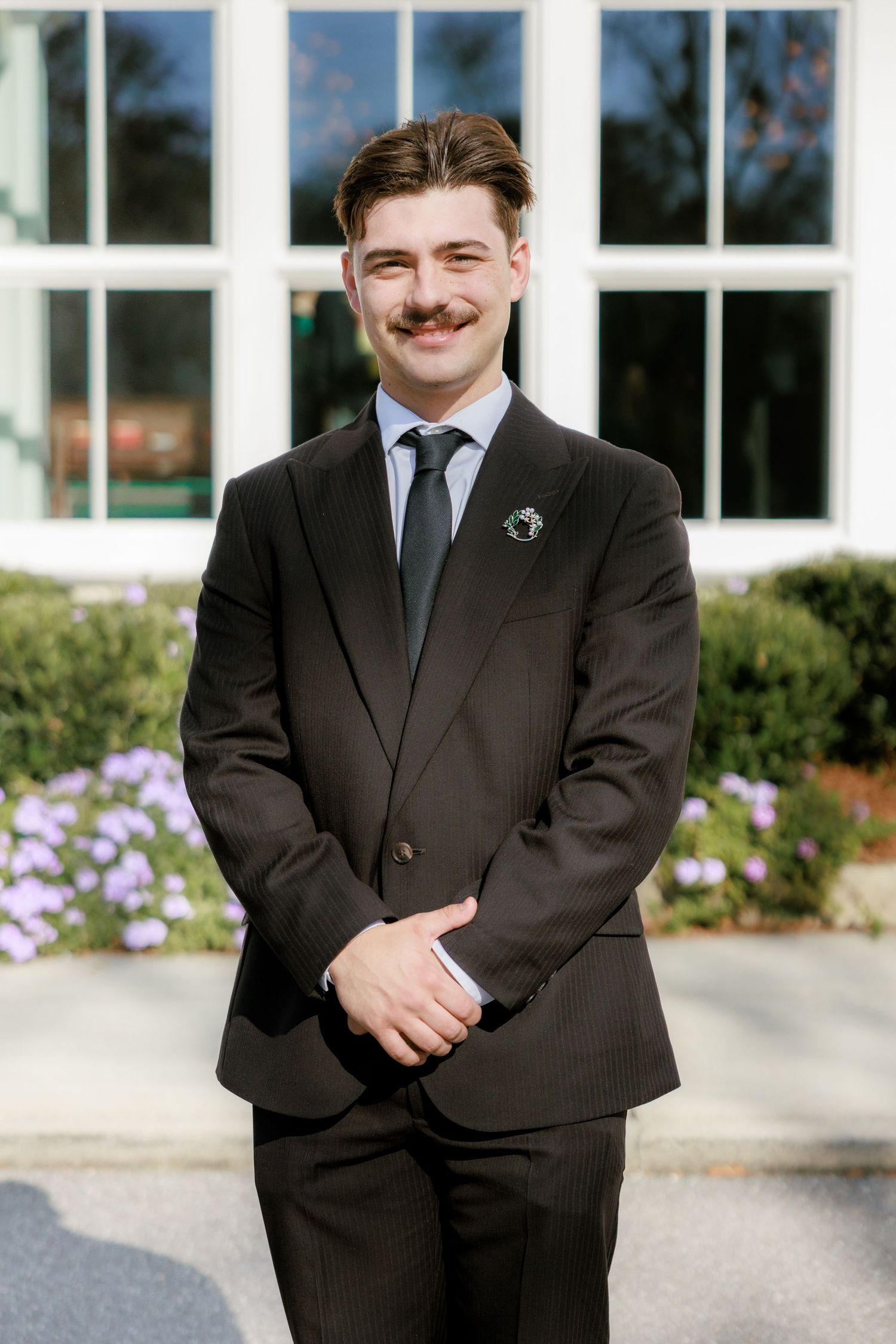 Wedding Groom Portraits at Saint Francis at The Point Anglican Church Fairhope, Alabama