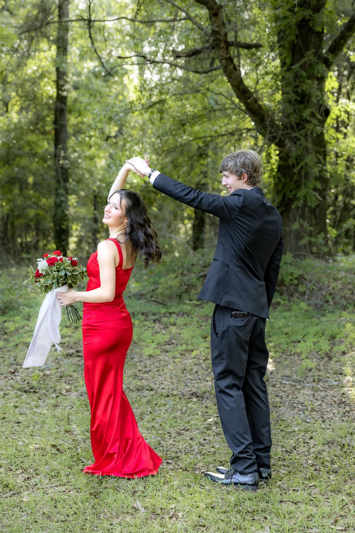 Ridgecrest Christian School Senior Couple Prom Photos at Jordan's Activity Barn at Kelly Creek Midland City, Alabama
