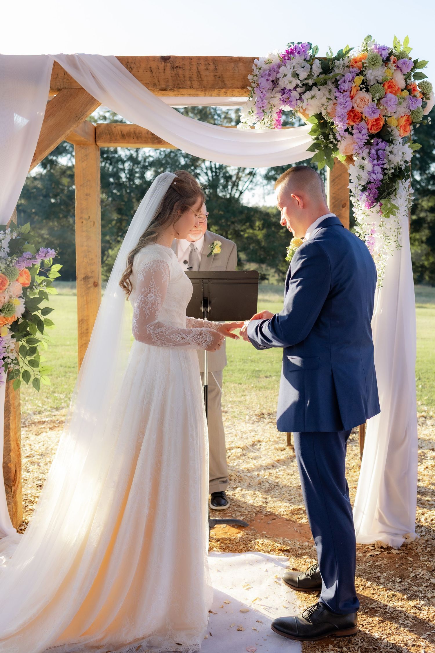 Couple getting married at Dalrymple Farms Enterprise, Alabama