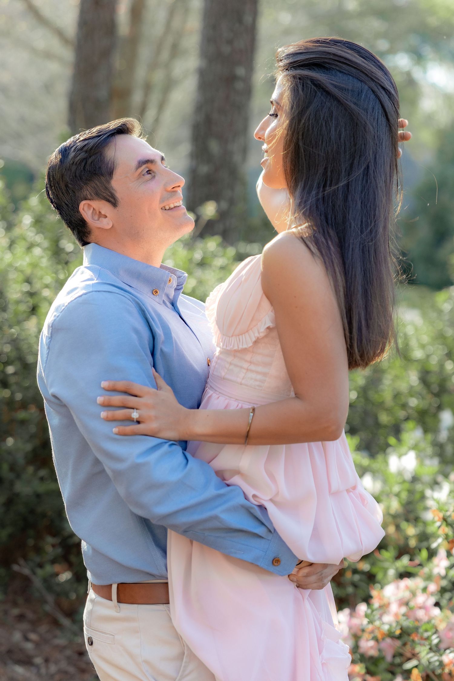 Romantic Spring Couple Photos at Dothan Area Botanical Gardens in Alabama