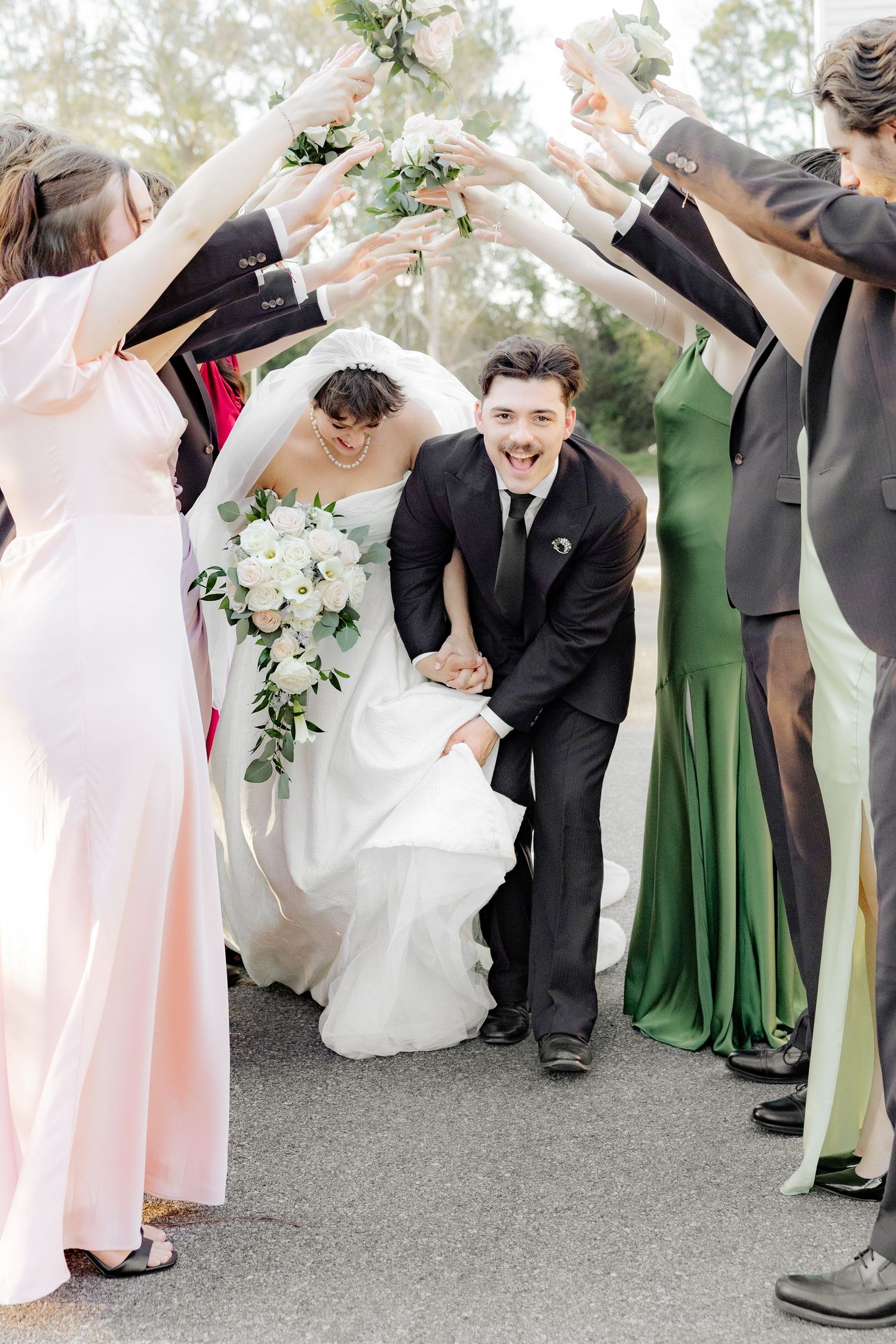 Wedding Party Photos at Saint Francis at The Point Anglican Church Fairhope, Alabama