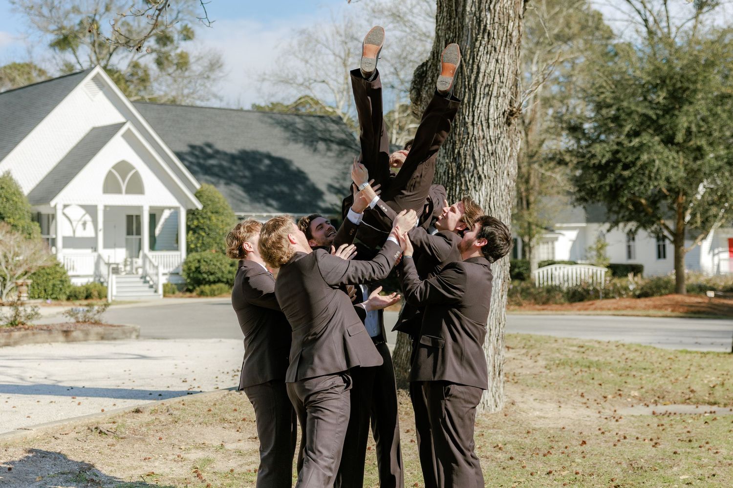 Wedding Party Photos at Saint Francis at The Point Anglican Church Fairhope, Alabama