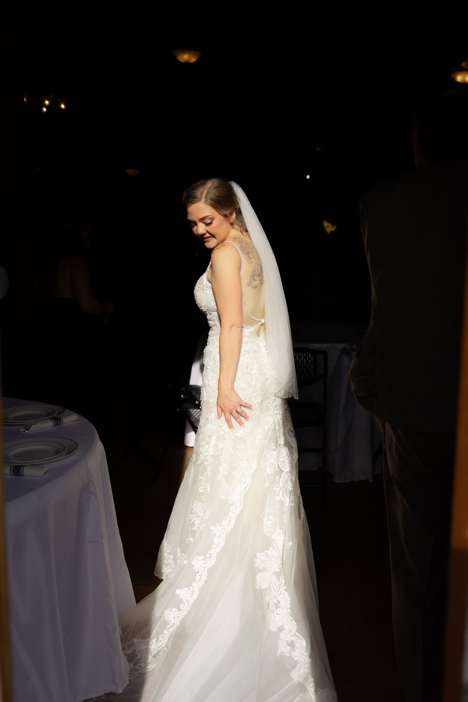 Bride standing under the golden sunlight at Hilltop Acres Wicksburg, Alabama