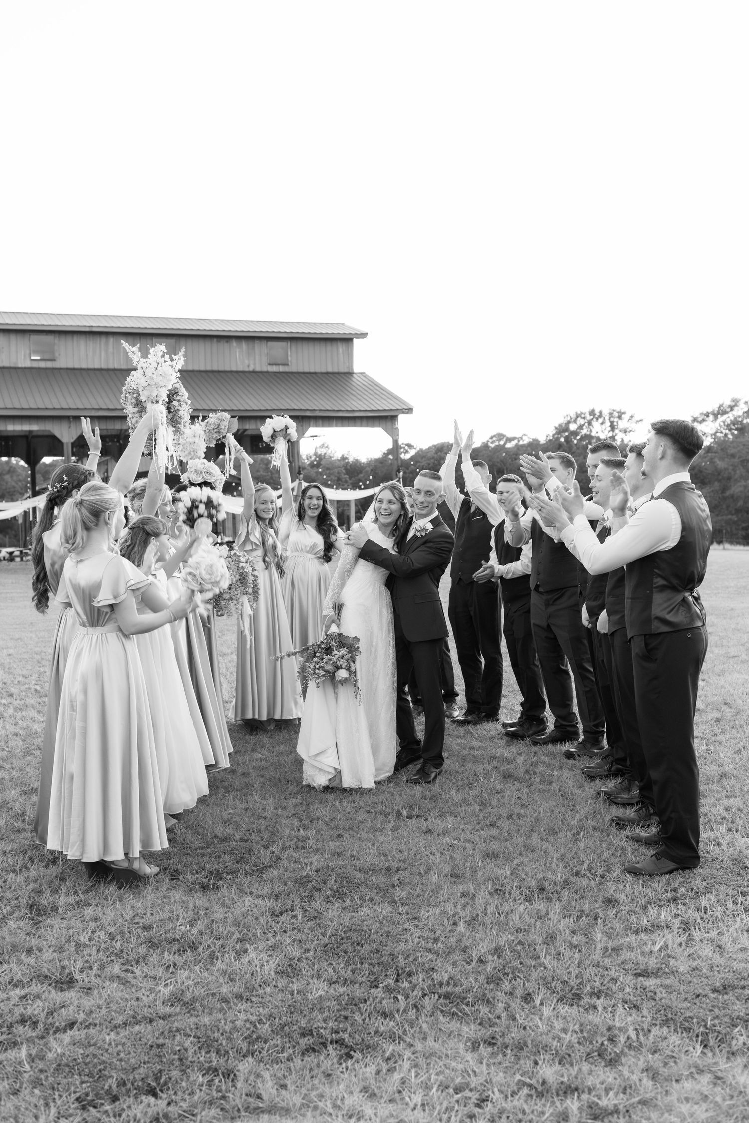 Bridal party wedding portraits at Dalrymple Farms Enterprise, Alabama