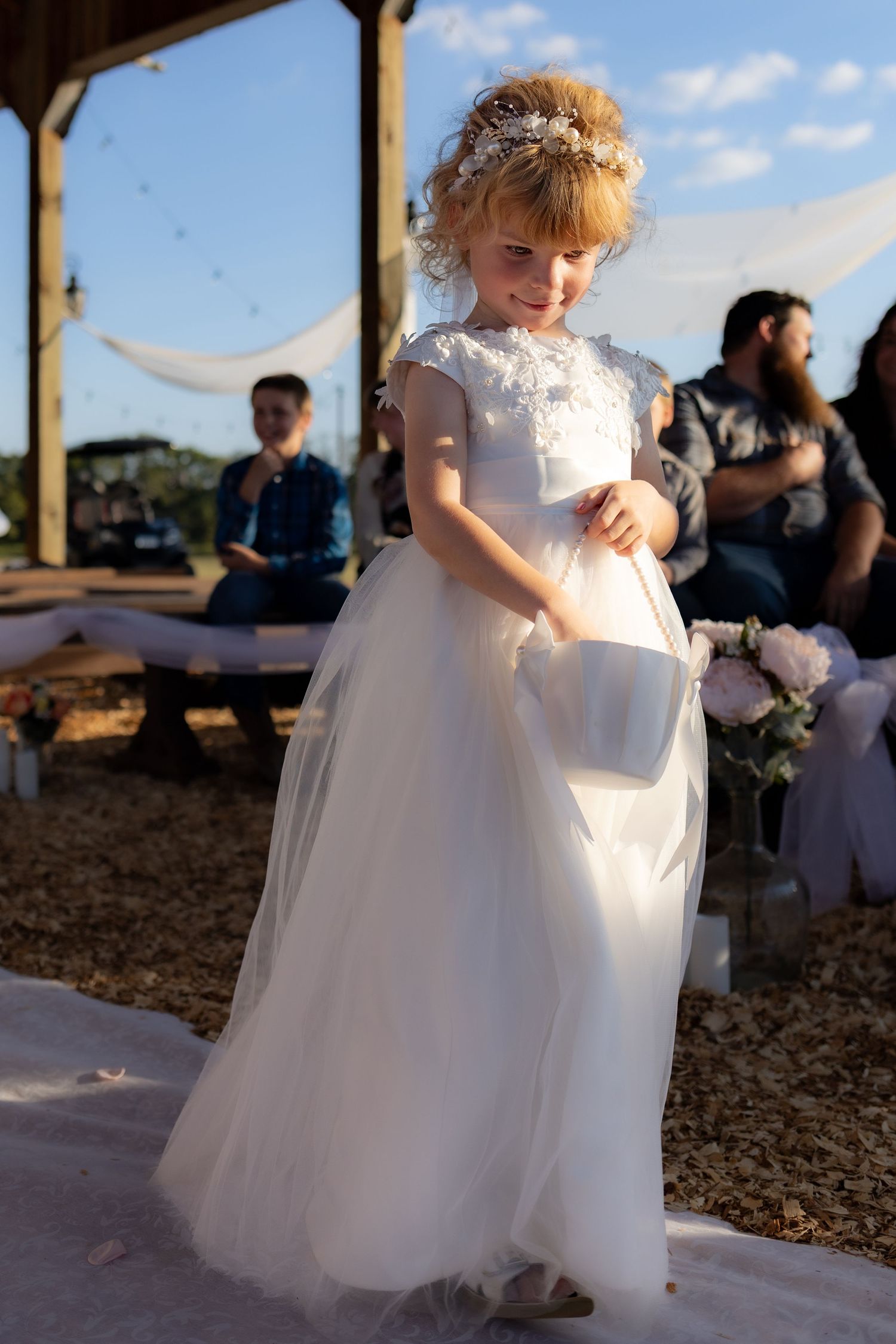 Wedding party walks the aisle at Dalrymple Farms Enterprise, Alabama