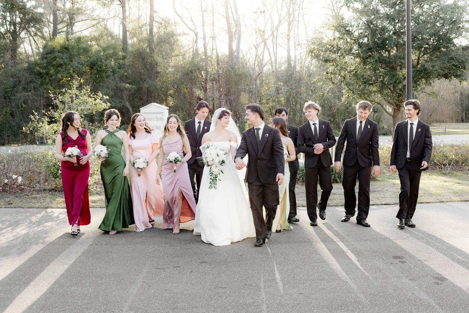 Wedding Party Photos at Saint Francis at The Point Anglican Church Fairhope, Alabama