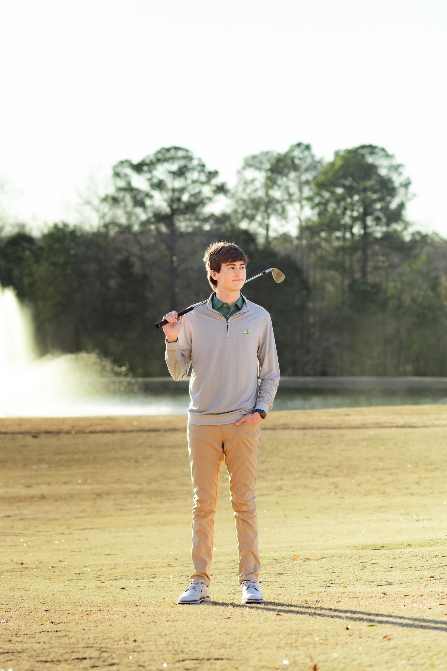 Senior portrait on a golf course in Enterprise, Alabama
