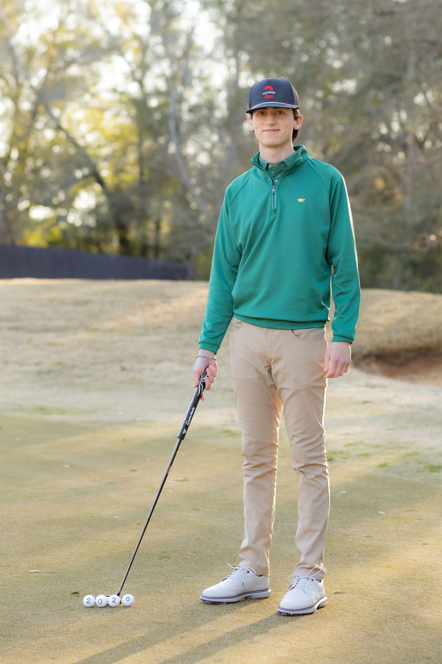 Senior playing golf on a golf course in Enterprise, Alabama