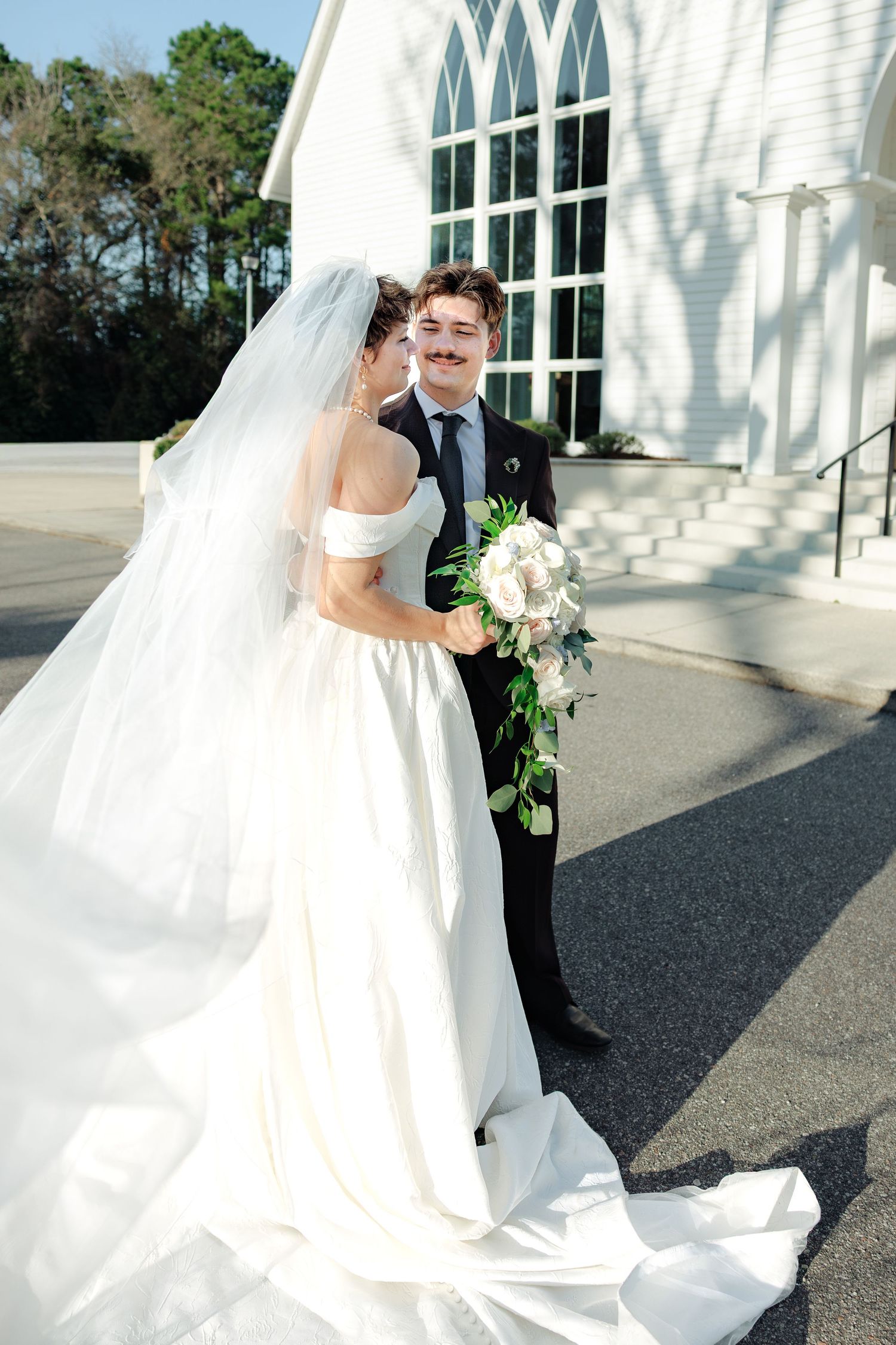 Wedding Couple Photos at Saint Francis at The Point Anglican Church Fairhope, Alabama
