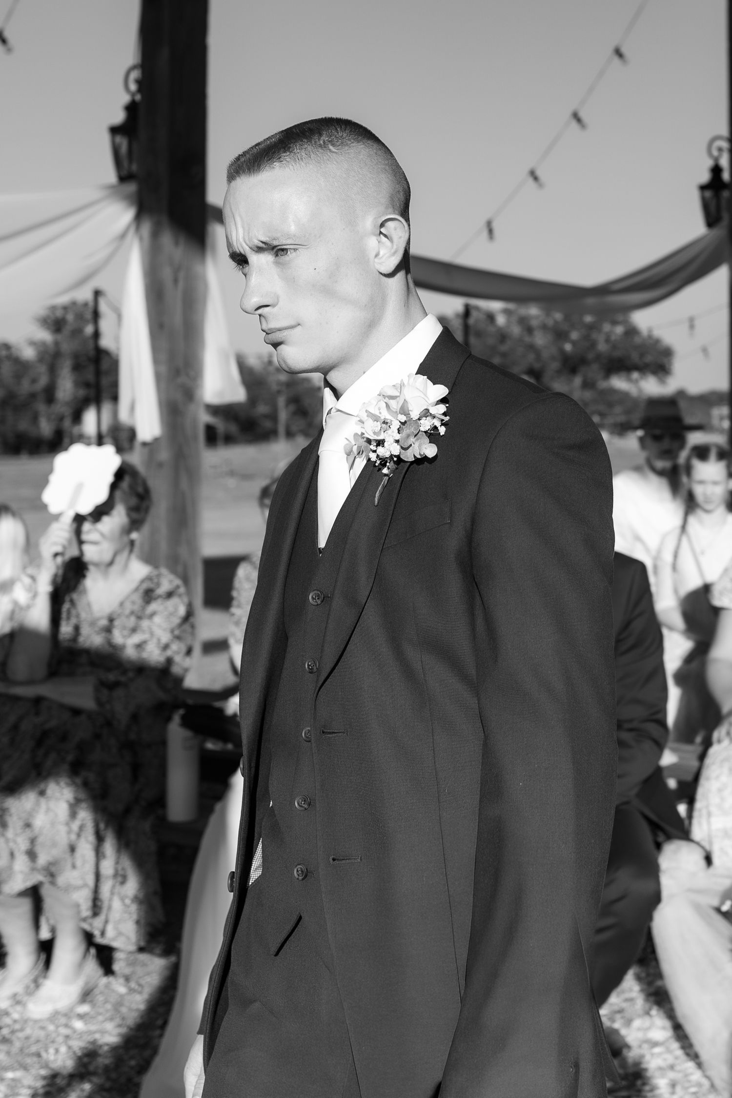 Wedding party walks the aisle at Dalrymple Farms Enterprise, Alabama
