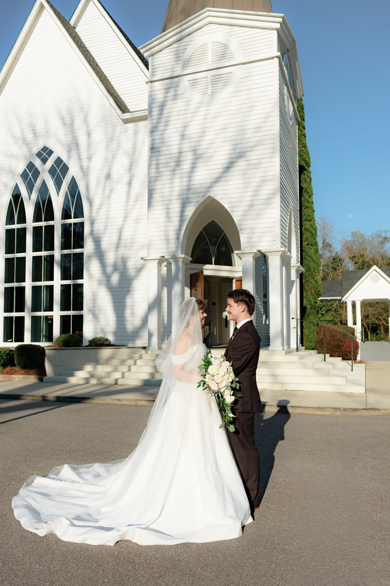 Wedding Couple Photos at Saint Francis at The Point Anglican Church Fairhope, Alabama