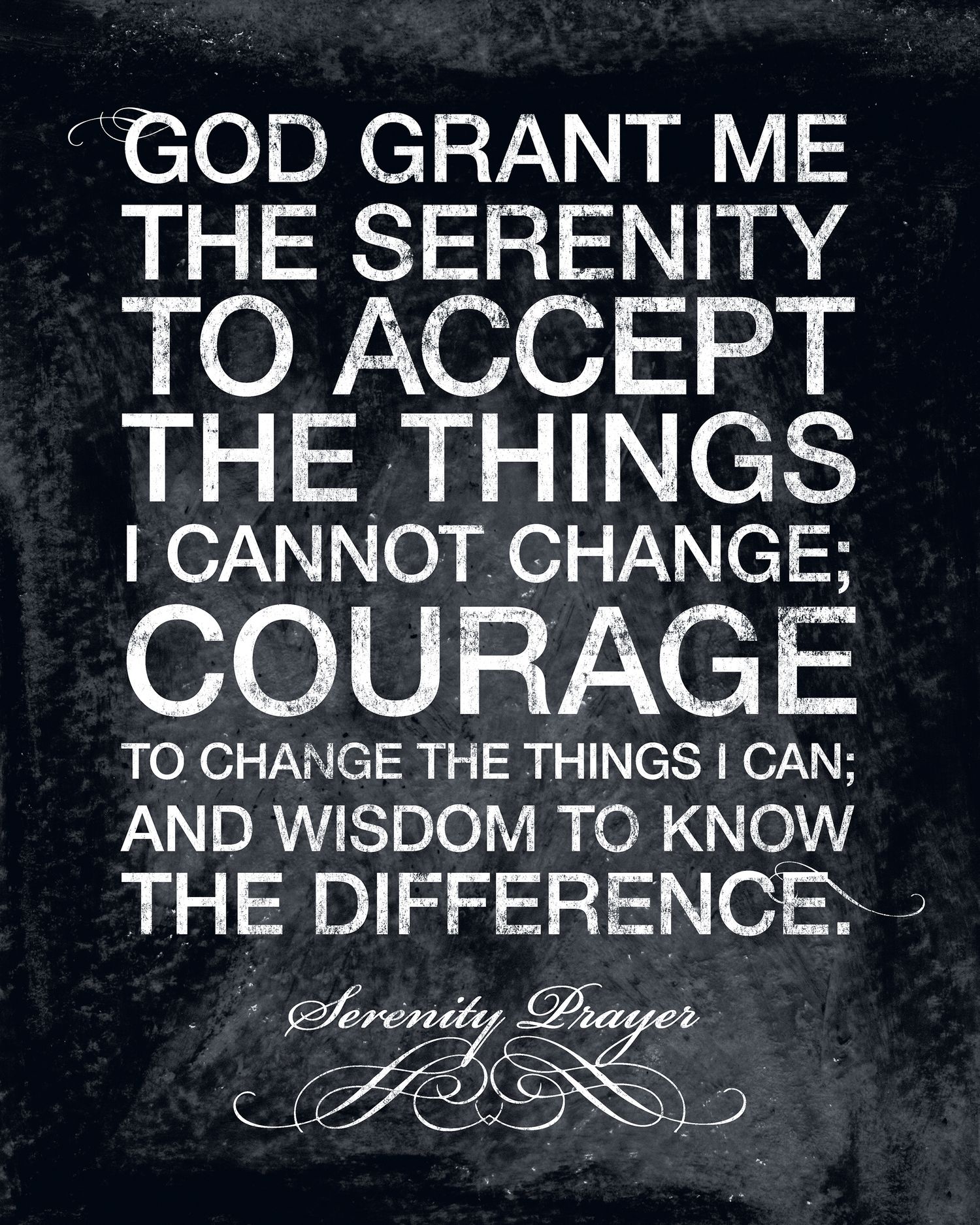 Serenity Prayer Printable Art, Serenity Prayer Art Digital Download, Inspirational Quote Print, Serenity Prayer Wall Art, AA Quote Download
