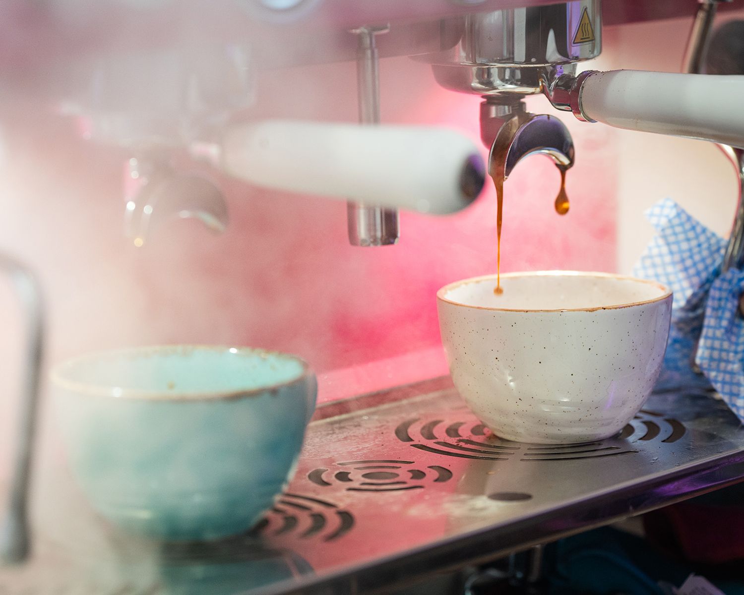 Close-up of a coffee machine at cinnammmm cafe