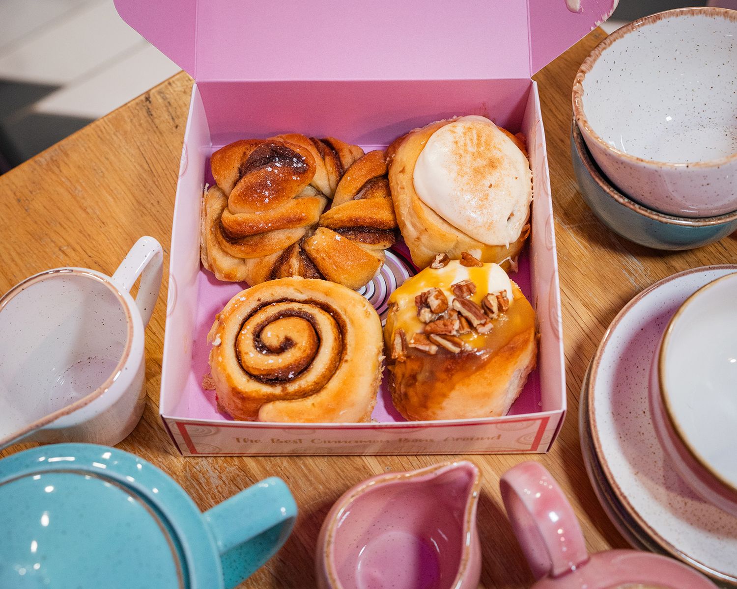 Cinnammmm packaging with cinnamons at cinnammmm cafe