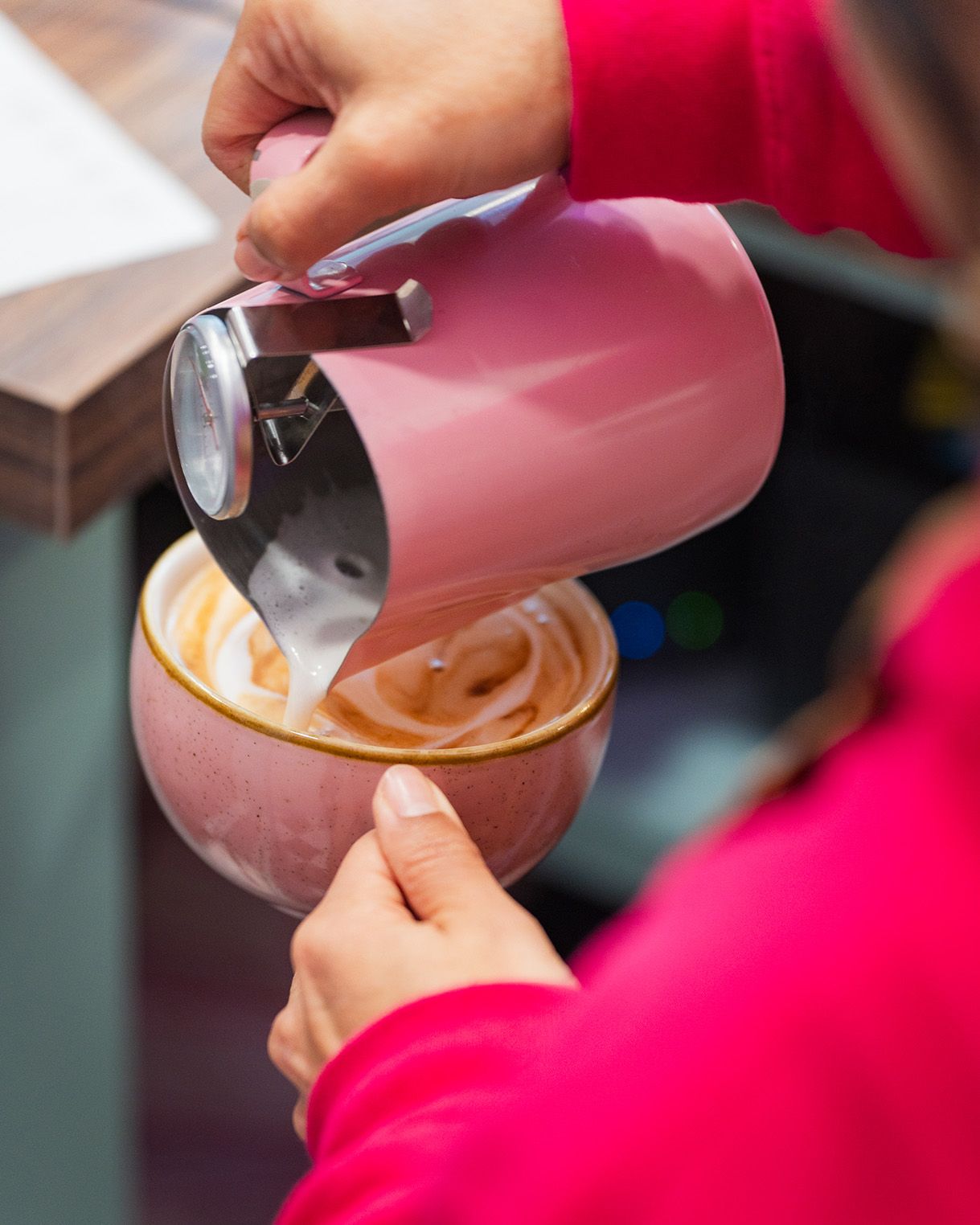 Close-up of a coffee machine at cinnammmm cafe