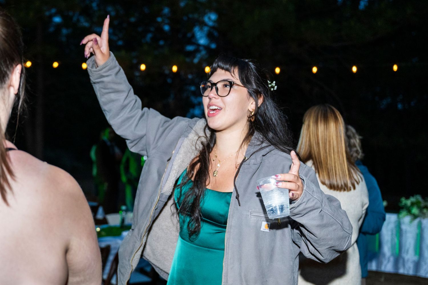 Bridesmaid dances at a wedding reception in the dalles, oregon